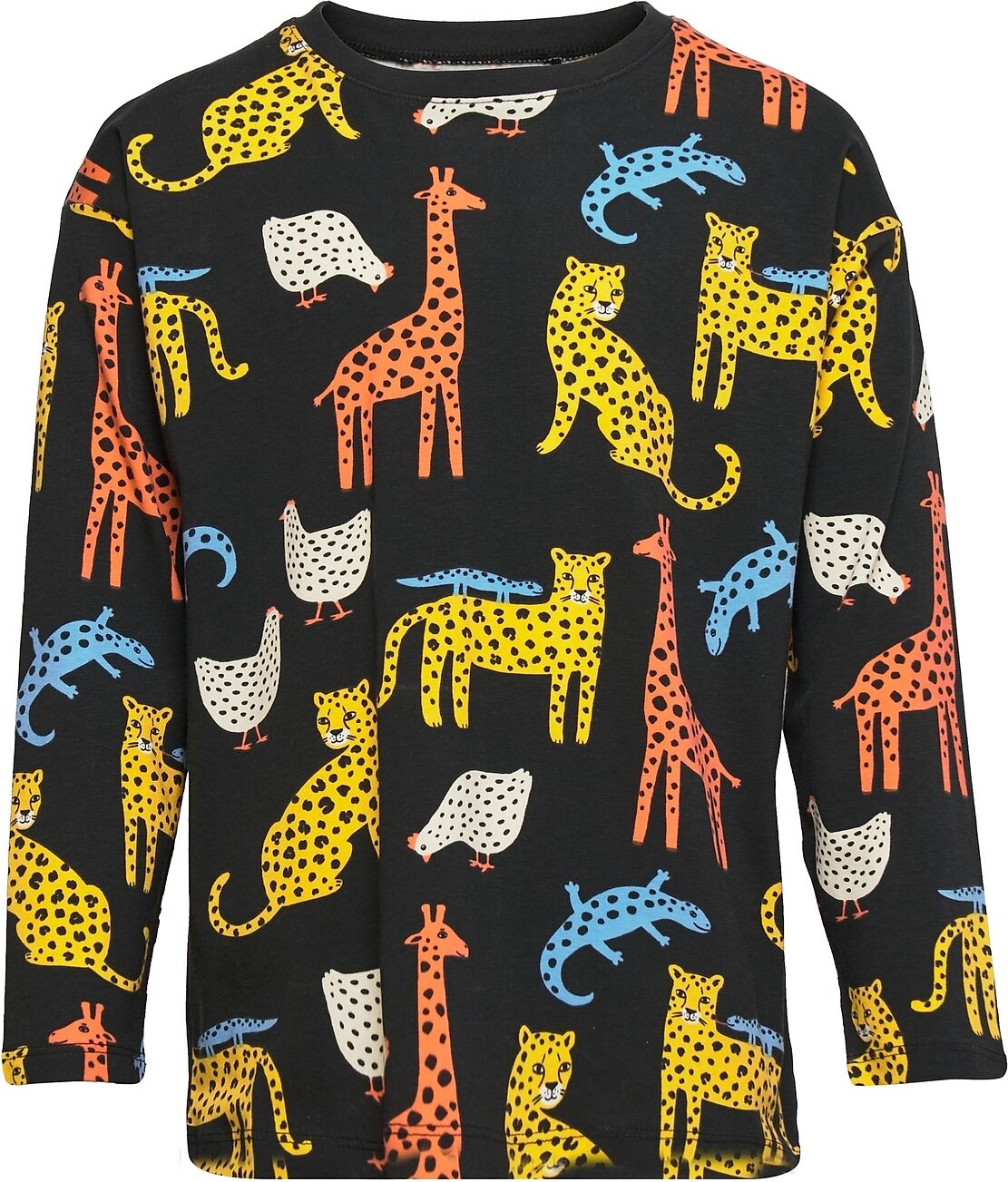 Lindex Top Multi Animal Aop T-shirts Long-sleeved T-shirts Multi/mønstret Lindex