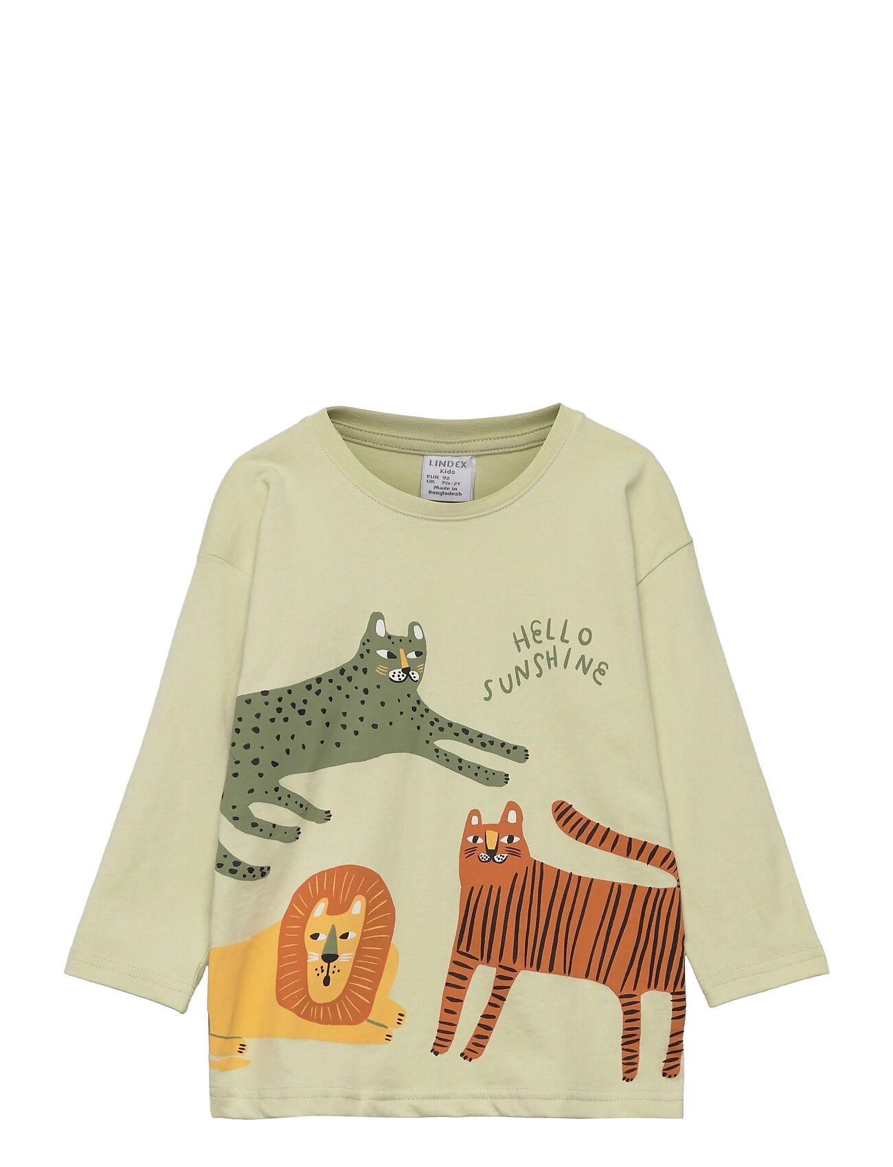 Lindex Top Ls Placed Sunny And Funny T-shirts Long-sleeved T-shirts Multi/mønstret Lindex