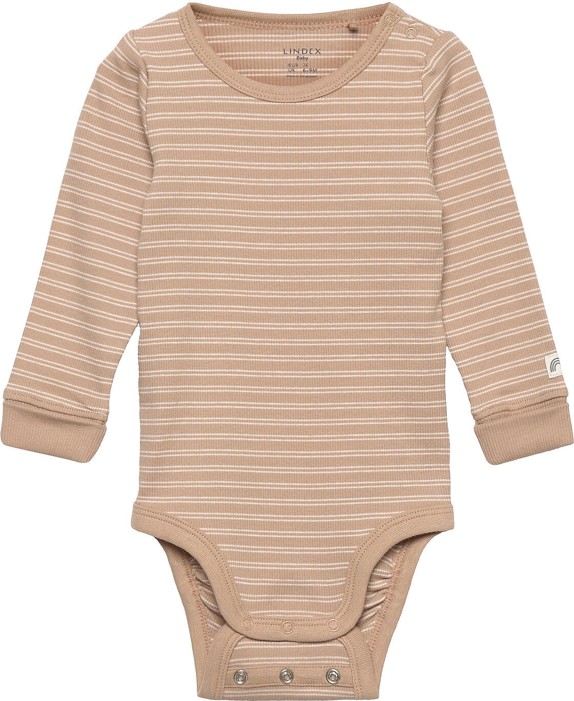 Lindex Body Rib Stripe Bodies Long-sleeved Beige Lindex