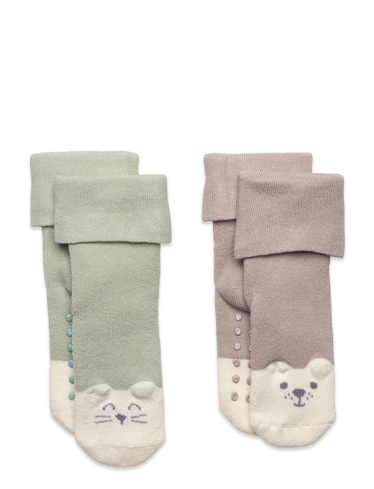 Lindex Sock 2P Baby Double Cuff Terry Socks & Tights Non-slip Socks Multi/mønstret Lindex