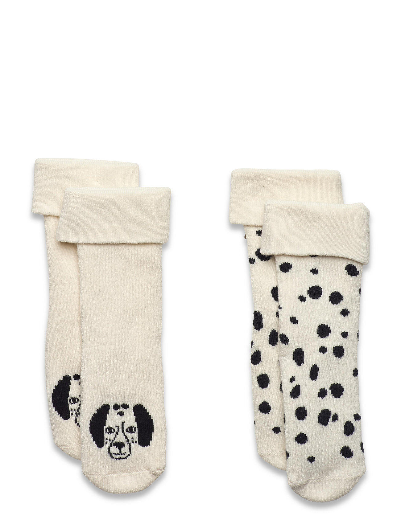 Lindex Sock 2P Baby Dog Face In Terry Socks & Tights Socks Multi/mønstret Lindex
