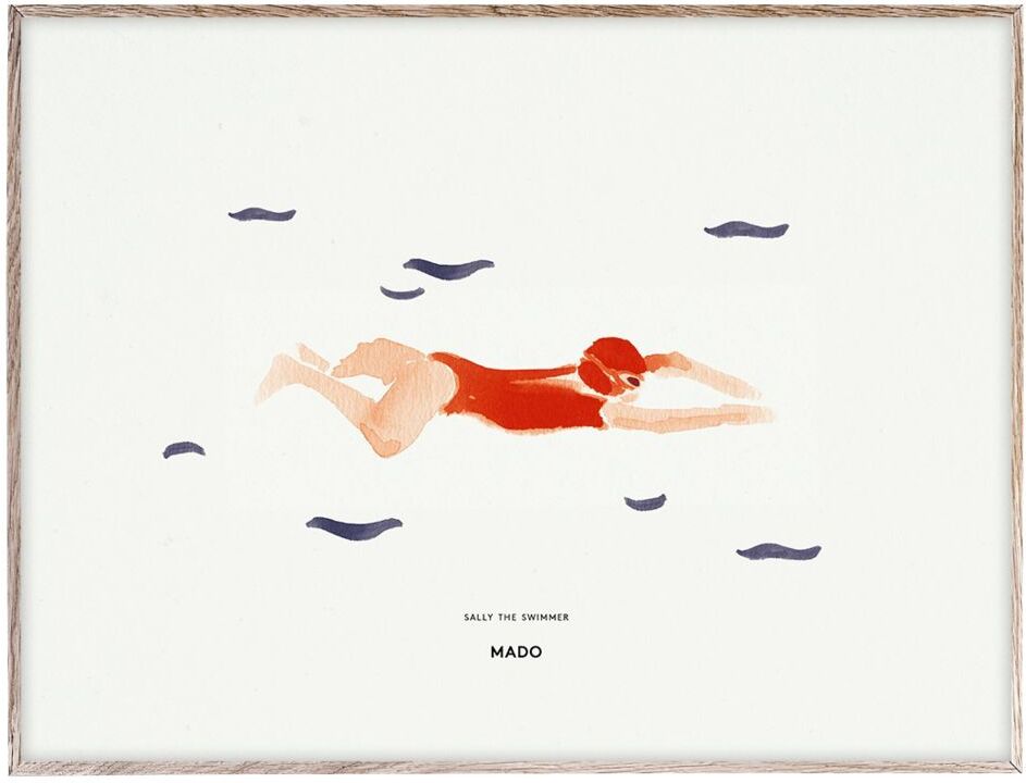 MADO Sally The Swimmer - 30X40 Home Kids Decor Posters Multi/mønstret MADO