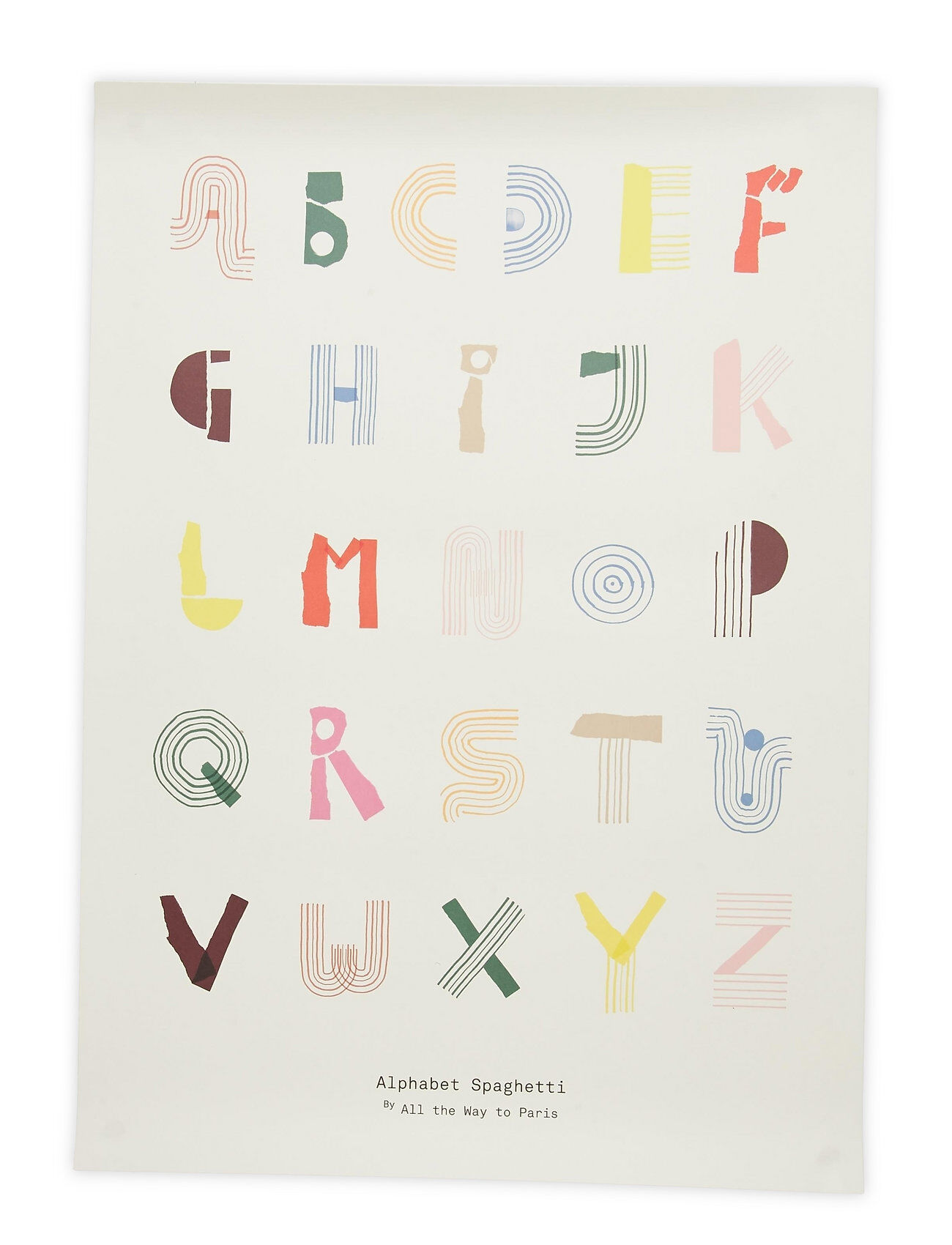 MADO Alphabet Spaghetti Eng, Multi-Colour - 50X70 Home Kids Decor Posters Multi/mønstret MADO