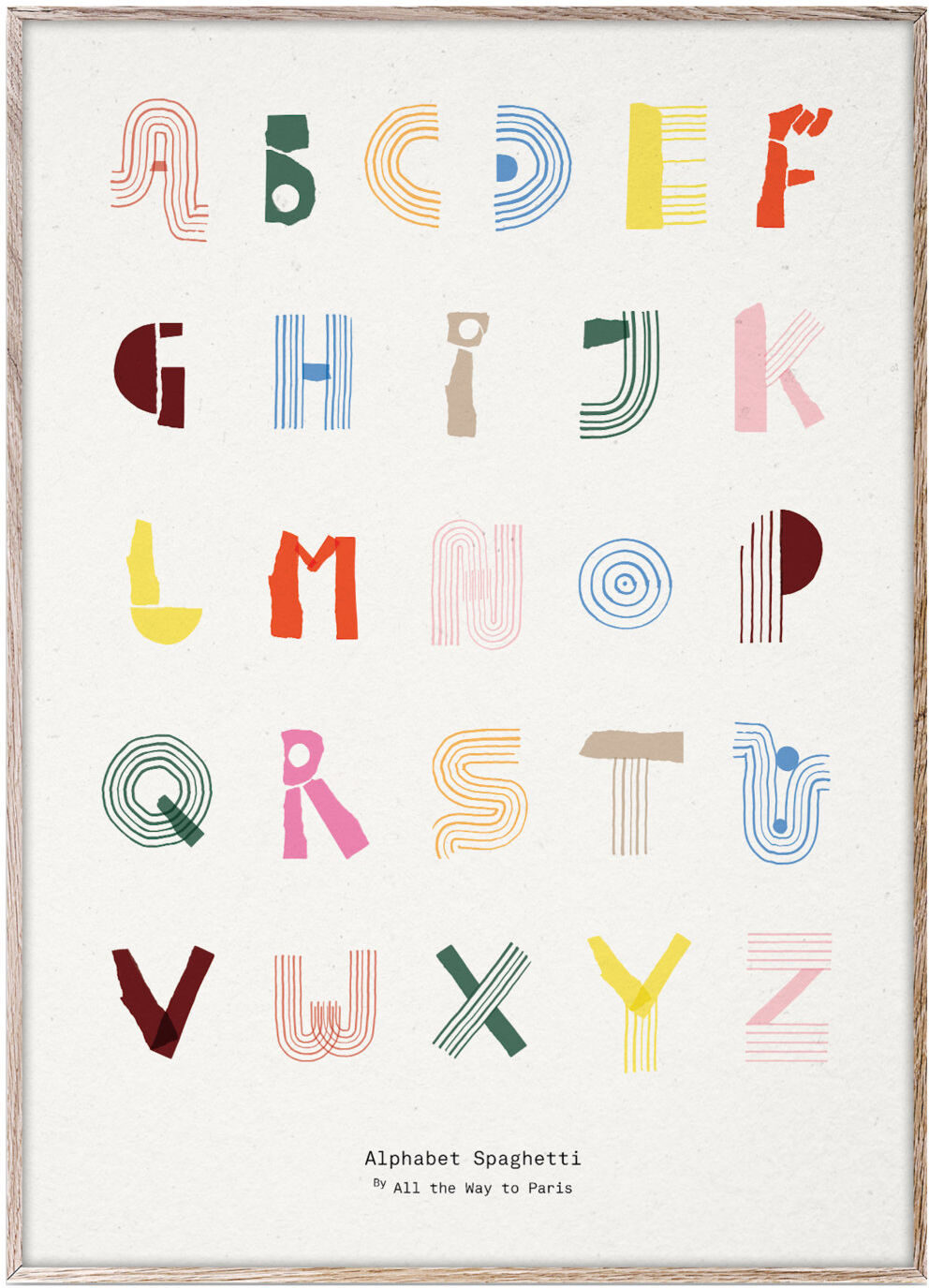 MADO Alphabet Spaghetti Eng - Multi-Colour - 70X100 Home Kids Decor Posters Multi/mønstret MADO