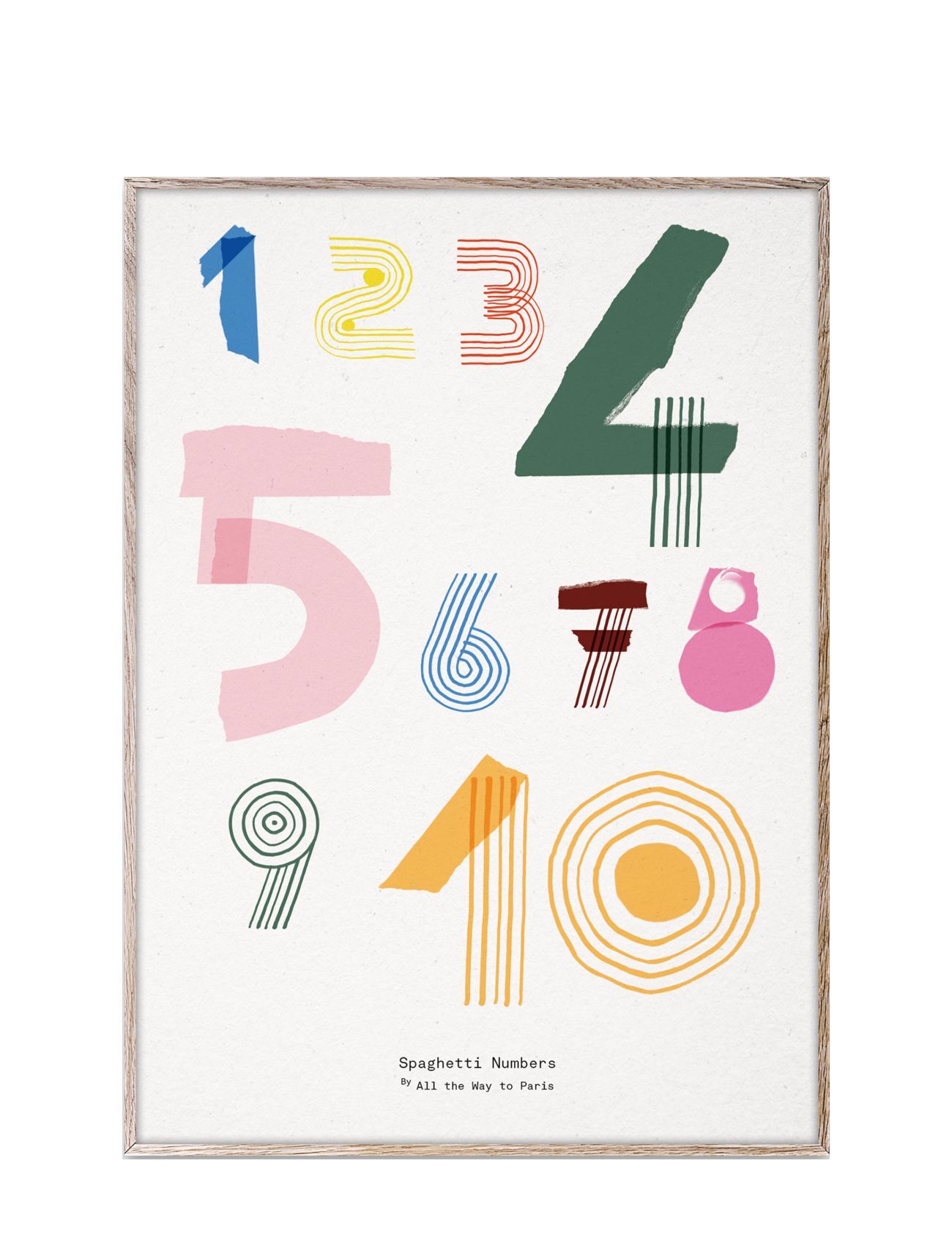 MADO Spaghetti Numbers - 50X70 Home Kids Decor Posters Multi/mønstret MADO