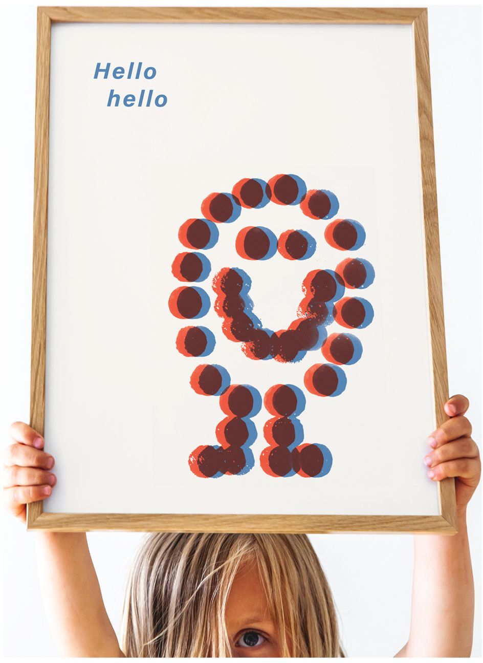 MADO Hello Red - 30X40 Home Kids Decor Posters Multi/mønstret MADO