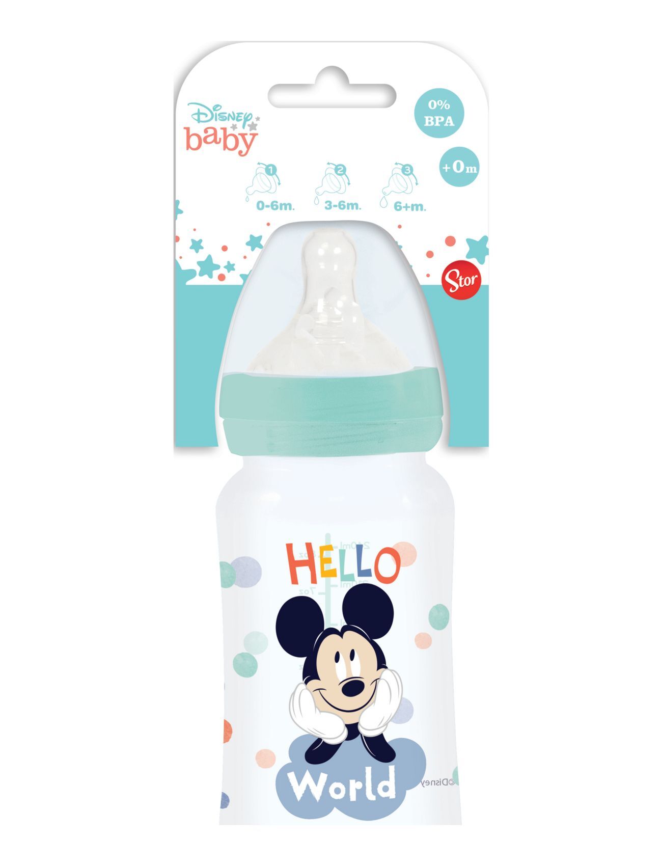 Magic Store Disney Baby 240Ml Wideneck Bottle Silic Teat Mickey Baby & Maternity Baby Feeding Baby Bottles Multi/mønstret Magic Store