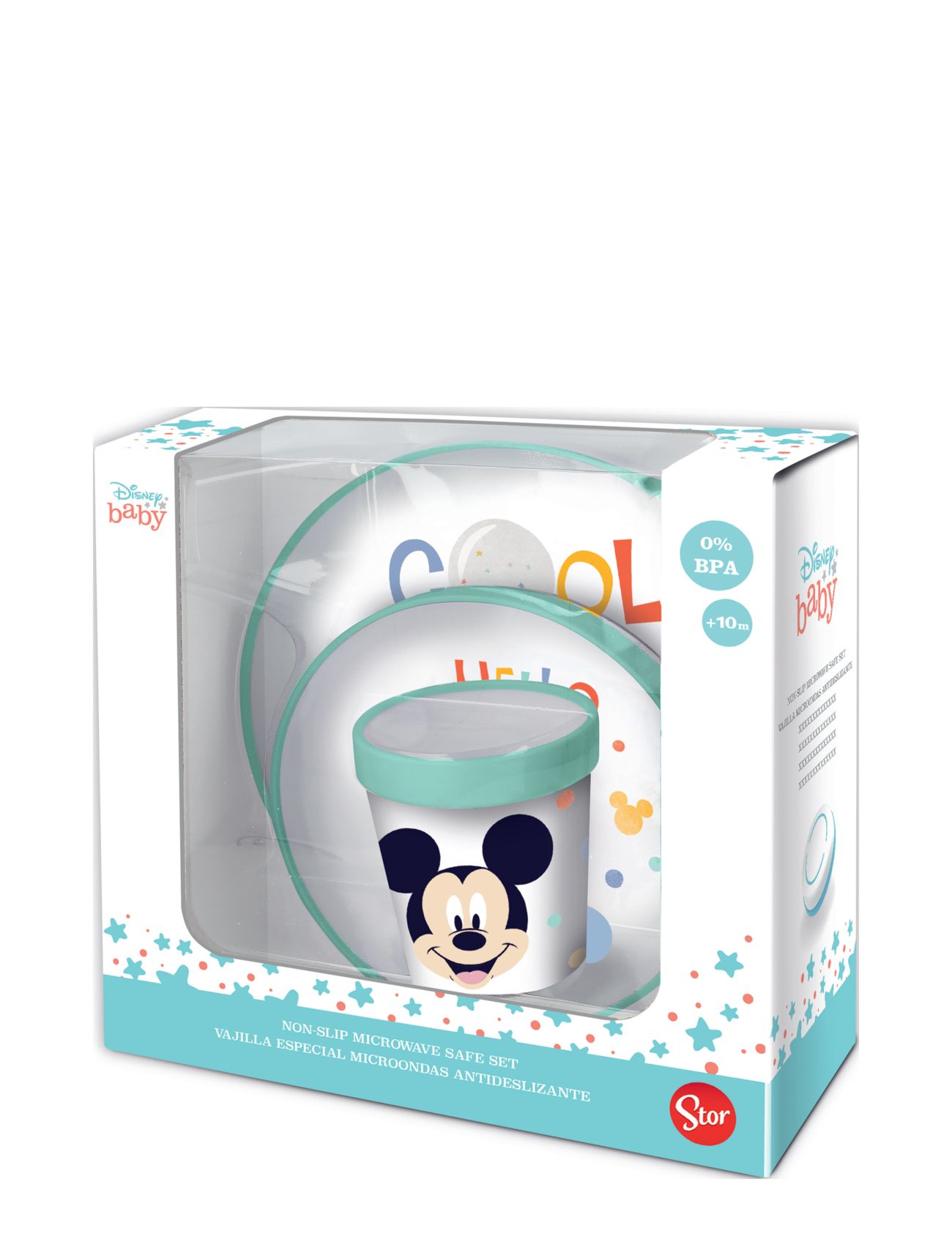 Magic Store Disney Baby 3 Pcs Set Bicolor Non Slip In Gift Box, Mickey Home Meal Time Dinner Sets Multi/mønstret Magic Store