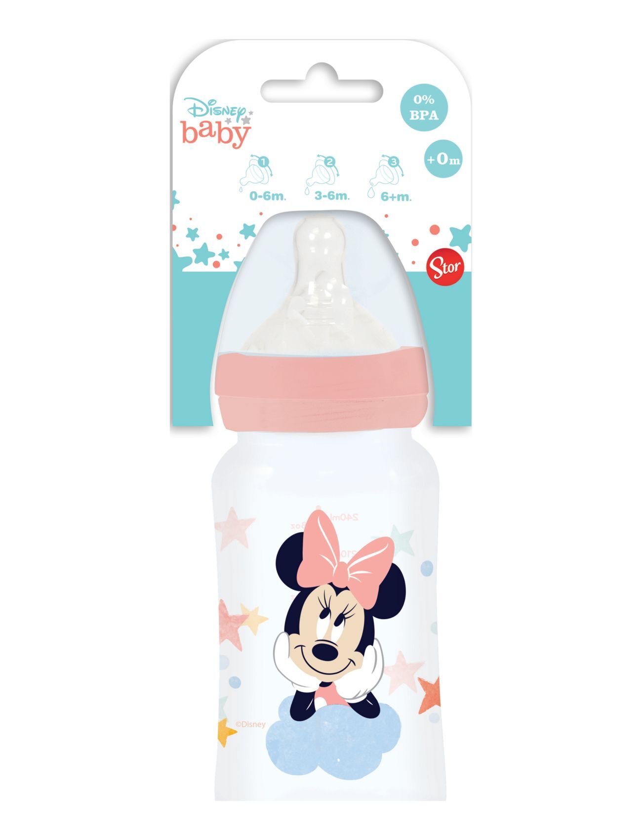 Magic Store Disney Baby 240Ml Wideneck Bottle Silic Teat Minnie Baby & Maternity Baby Feeding Baby Bottles Multi/mønstret Magic Store
