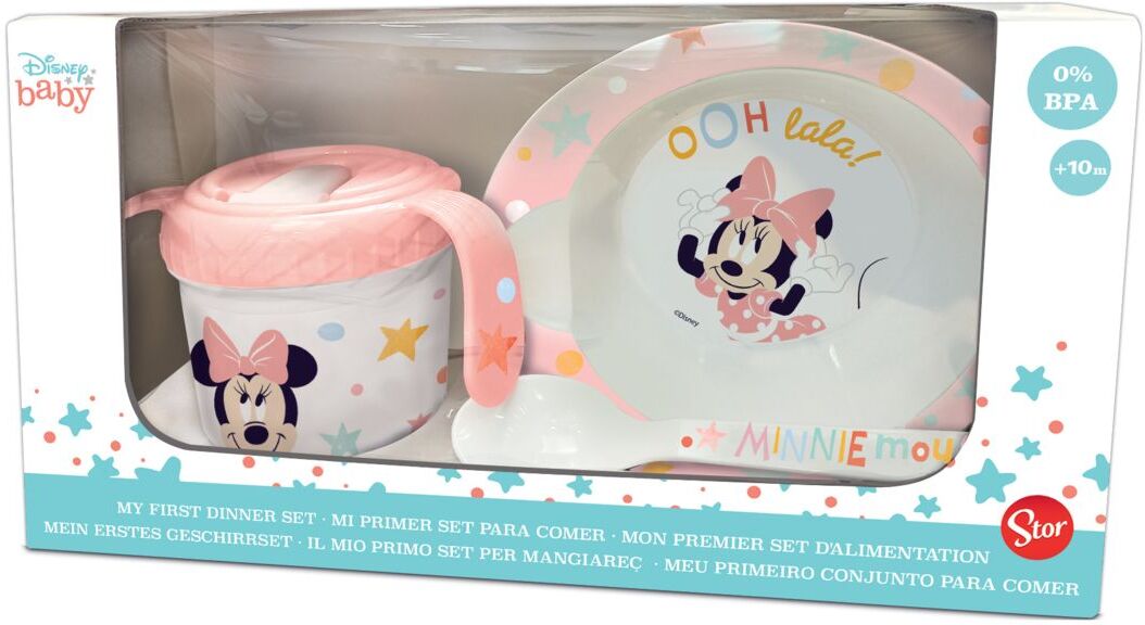 Magic Store Disney Baby 3 Pcs Set In Gift Box Minnie Home Meal Time Dinner Sets Multi/mønstret Magic Store