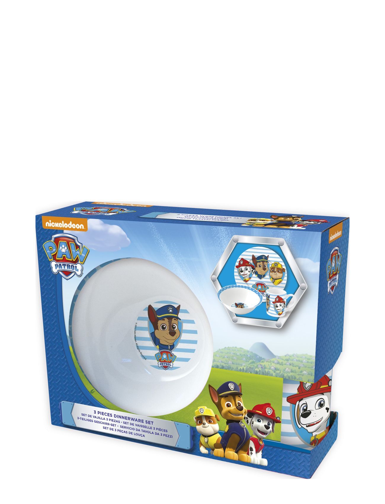 Magic Store Paw Patrol 3 Pcs Offset Snack Set, Ceramic Home Meal Time Dinner Sets Multi/mønstret Magic Store