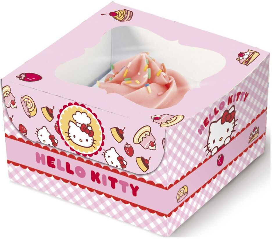 Magic Store Hello Kitty Set Of 3 Individual Cupcake Boxes Home Meal Time Baking & Cooking Multi/mønstret Magic Store