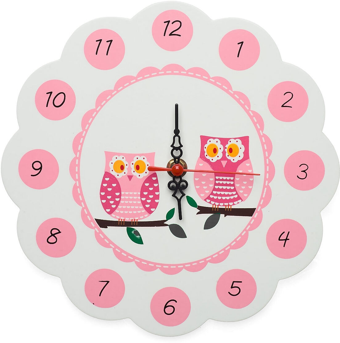 Magni Toys Clock ''Owls'', Without Batteries Home Kids Decor Wall Decors Rosa Magni Toys