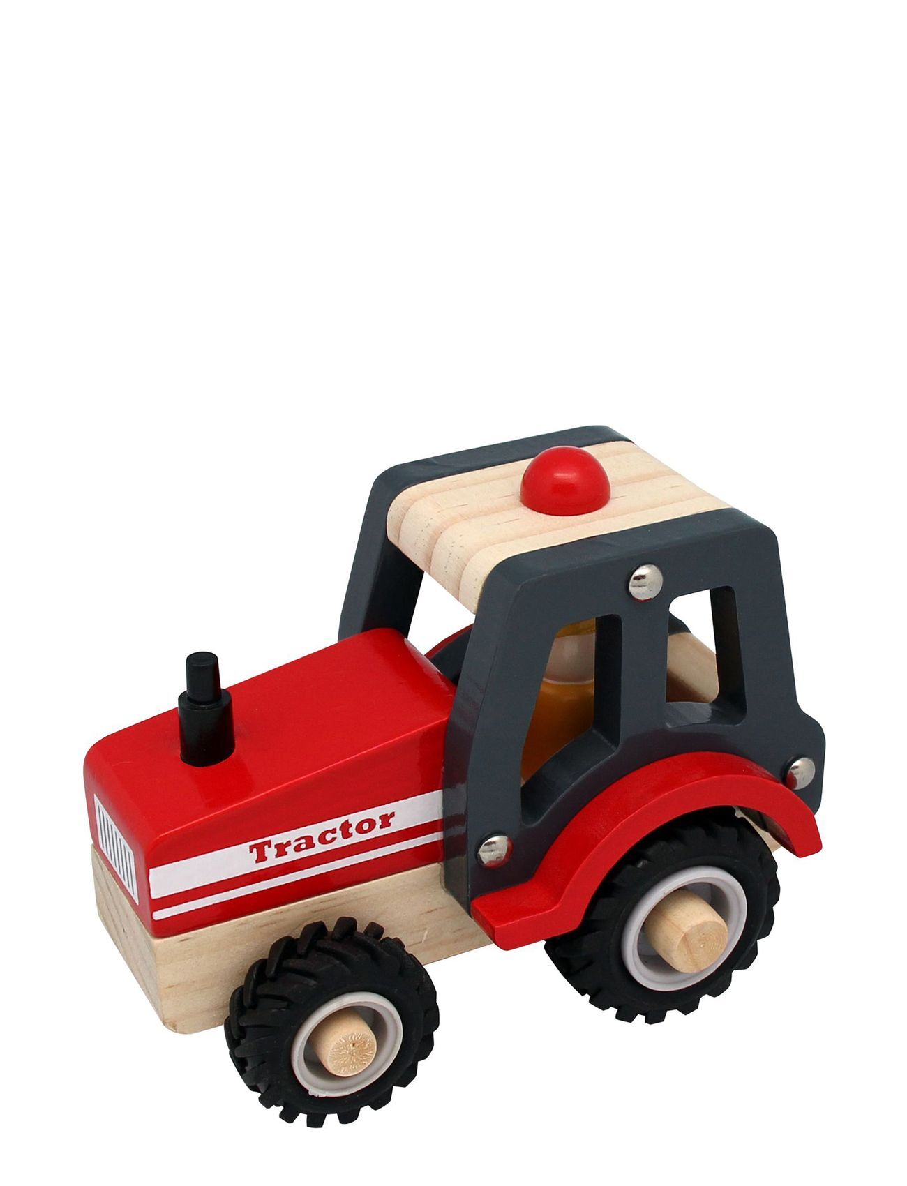 Magni Toys Wooden Tractor With Rubber Wheels Toys Toy Cars & Vehicles Toy Vehicles Rød Magni Toys