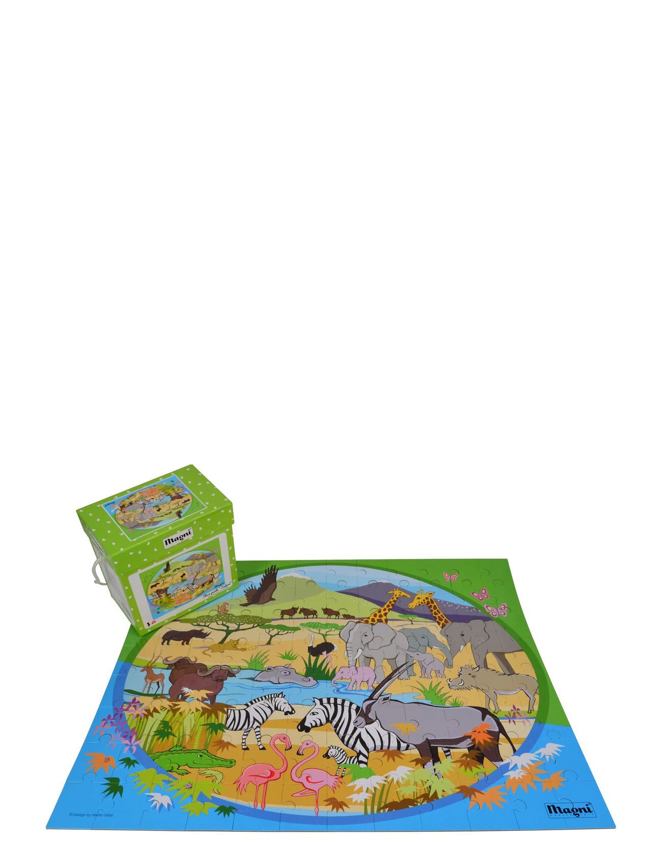 Magni Toys Floor Puzzle "Safari", 96 Pcs. Toys Puzzles And Games Puzzles Multi/mønstret Magni Toys