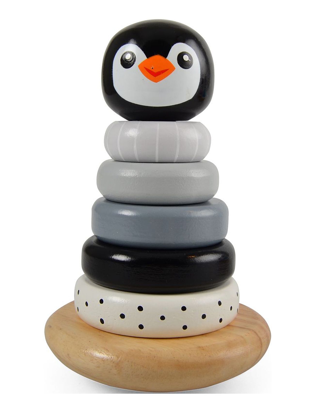Magni Toys Penguin Stacking Tower, Black Toys Baby Toys Educational Toys Stackable Blocks Multi/mønstret Magni Toys