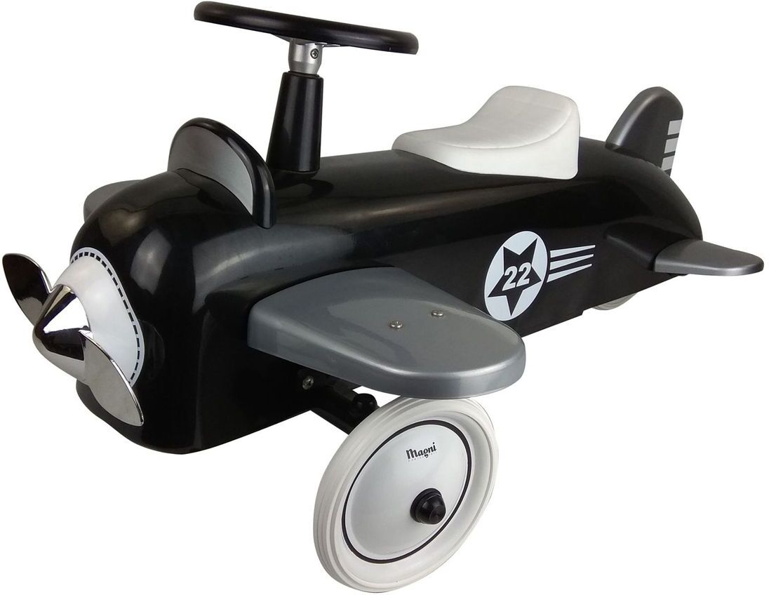 Magni Toys Ride-On, Airplane, Black Toys Ride On Toys Svart Magni Toys