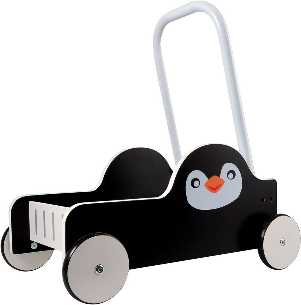 Magni Toys Magni Walker Cart Penguin Toys Baby Toys Push Toys Svart Magni Toys