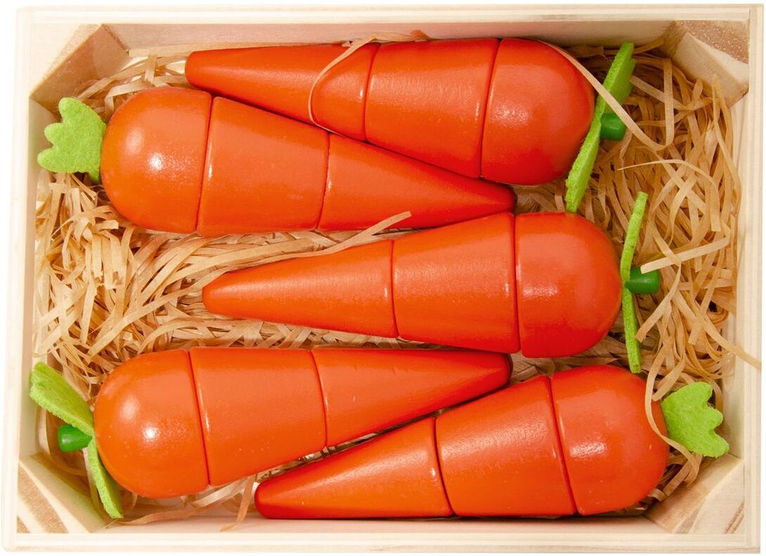 Magni Toys 5 Carrots With Magnet In A Box Toys Toy Kitchen & Accessories Toy Food & Cakes Oransje Magni Toys