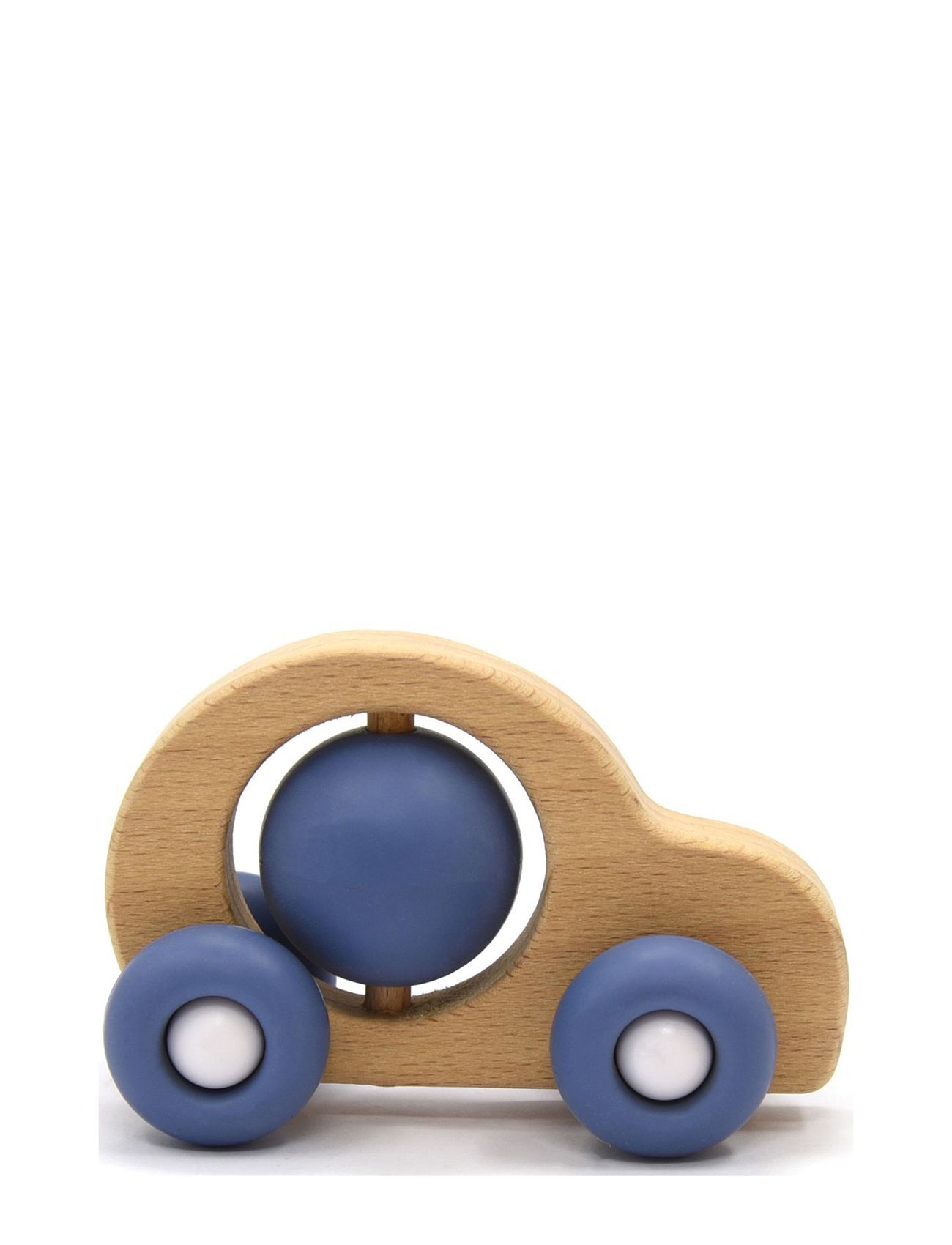 Magni Toys Car In Silic And Wood In Blue Toys Baby Toys Pull Along Toys Blå Magni Toys