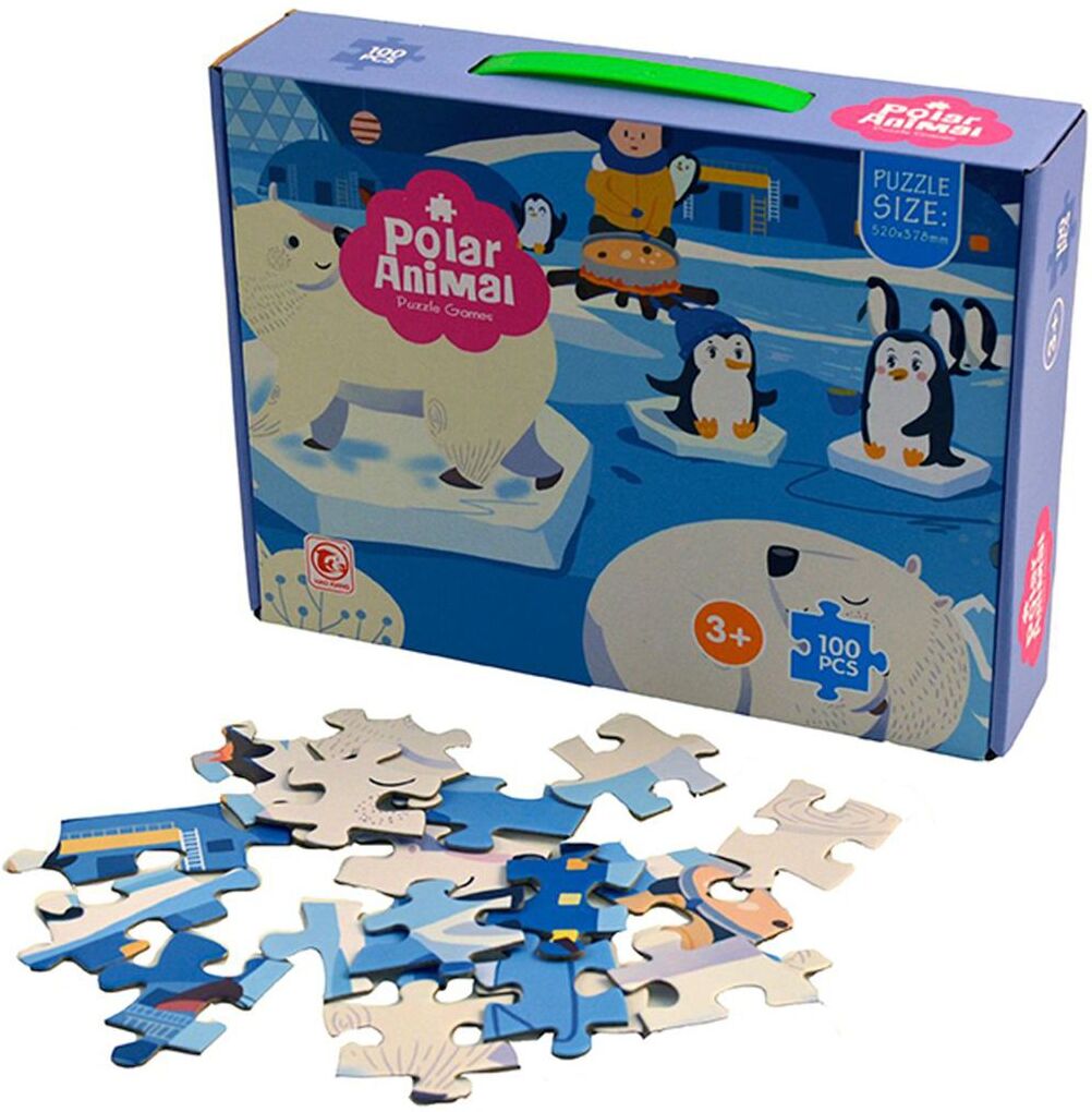 Magni Toys Puzzle "Penguins", 100 Pcs Toys Puzzles And Games Puzzles Multi/mønstret Magni Toys