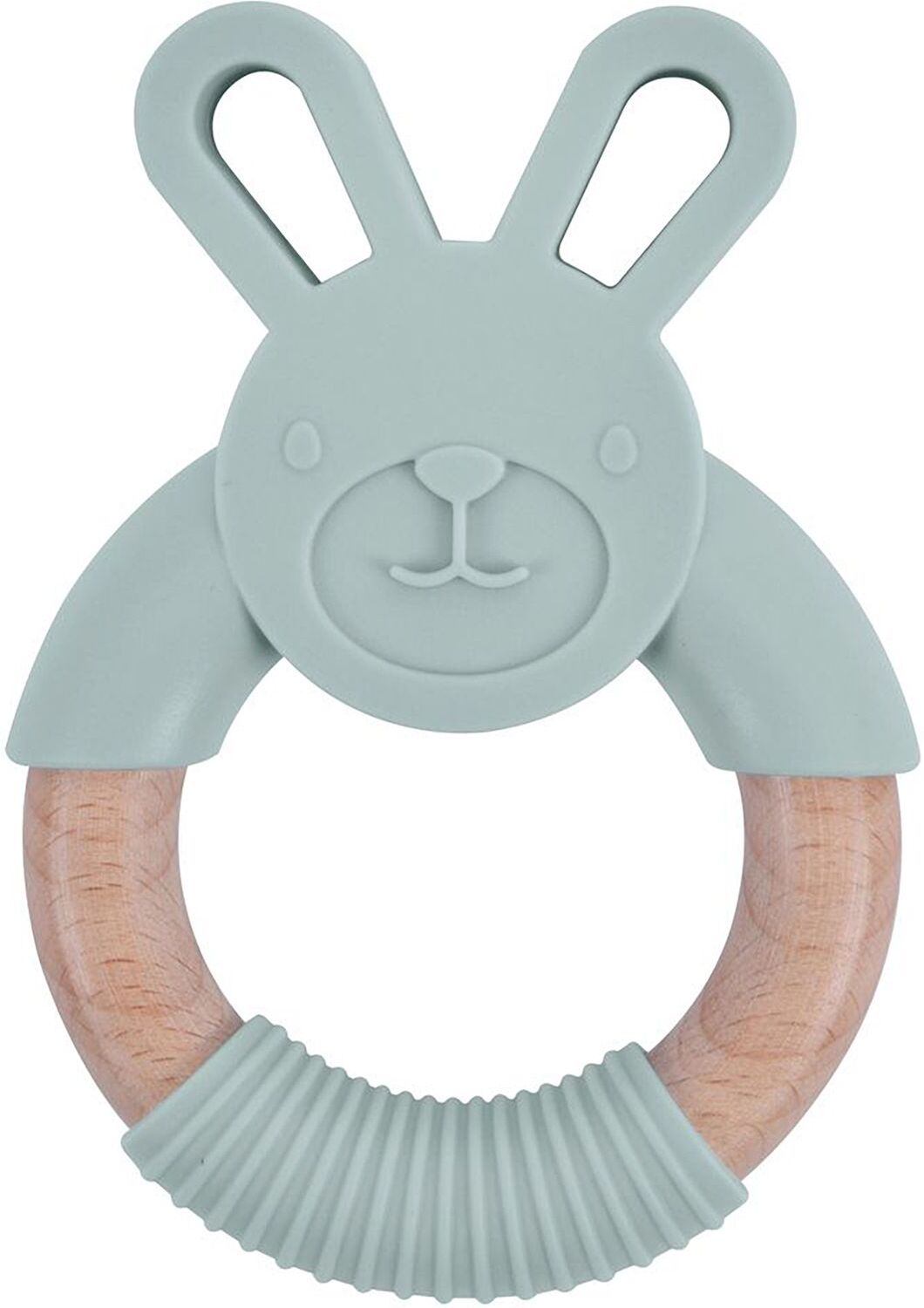 Magni Toys Rabbit Touch Ring In Silic Lfgb, Wood Toys Baby Toys Teething Toys Grønn Magni Toys