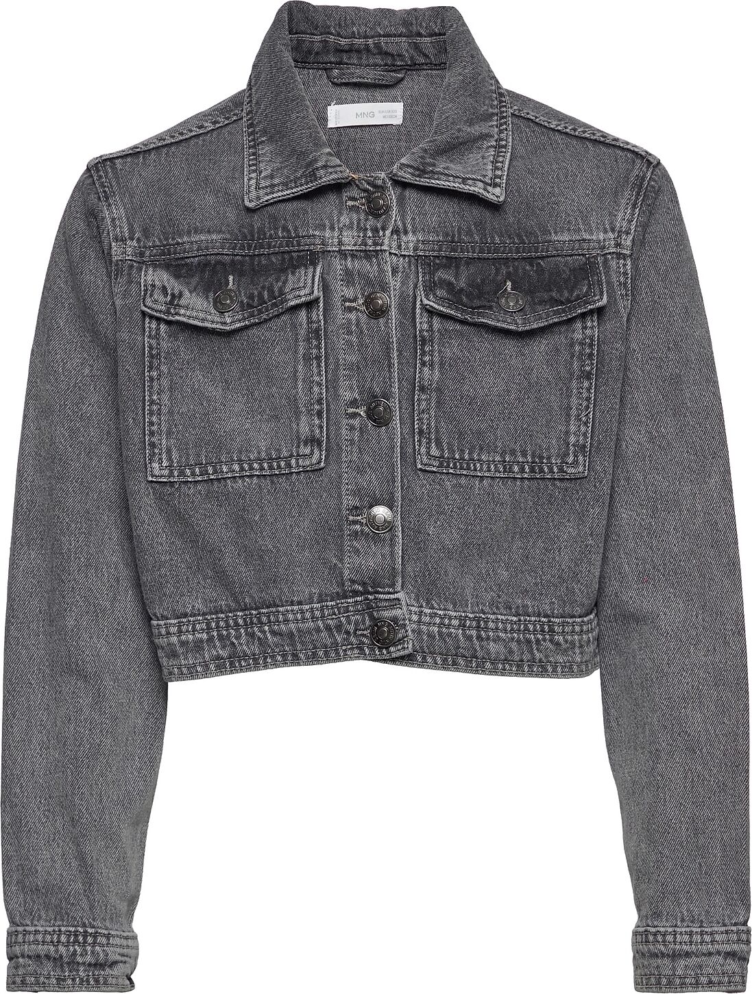 Mango Cropped Outerwear Jackets & Coats Denim Jacket Grå Mango