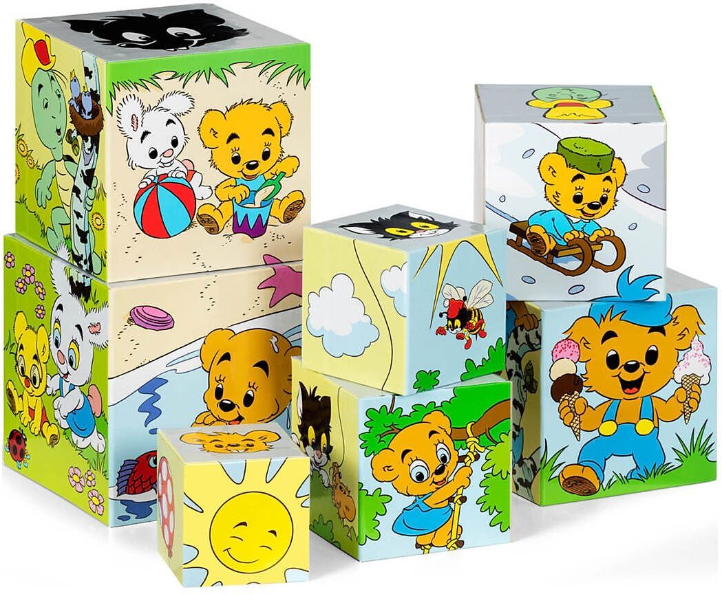 Micki Leksaker Bamse Stapelklossar Årstider Toys Building Sets & Blocks Building Blocks Multi/mønstret Micki Leksaker