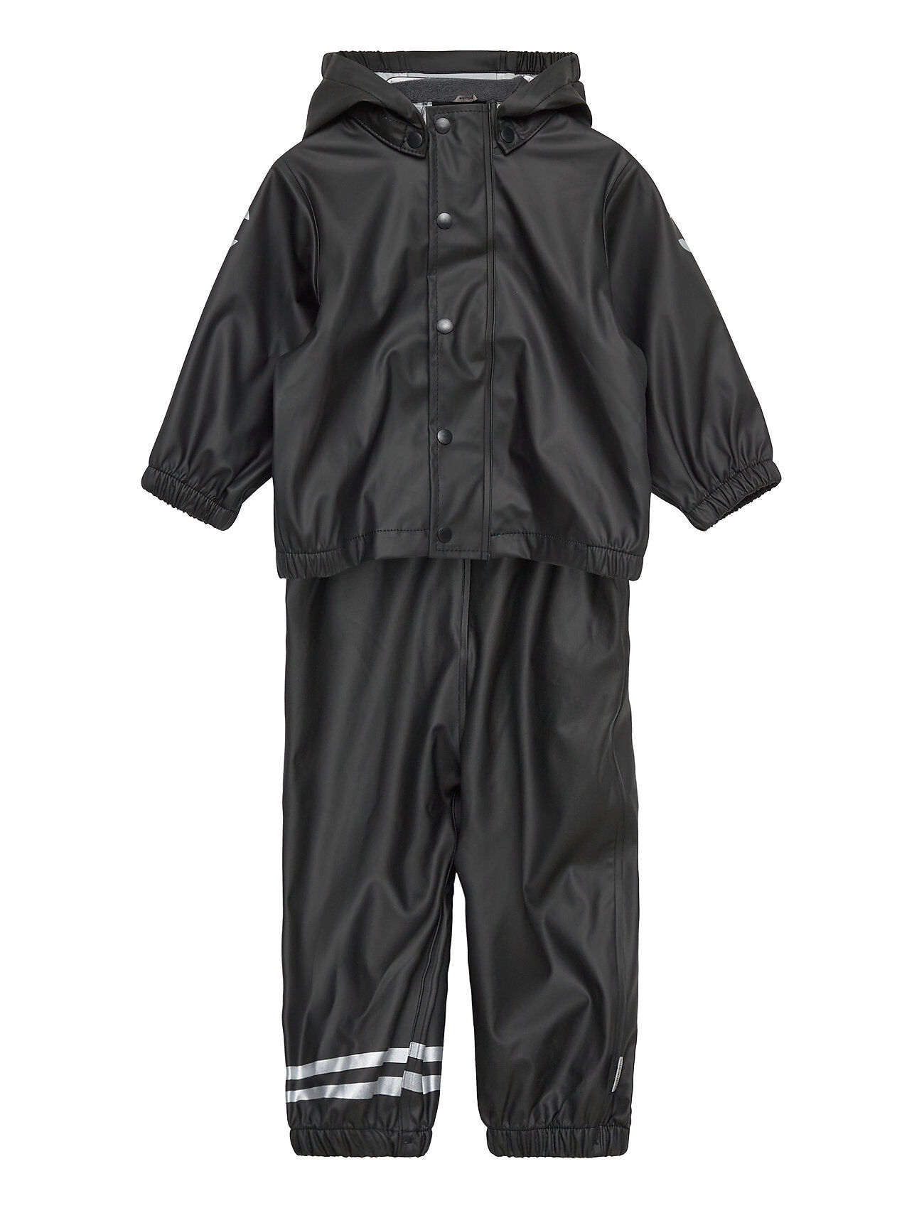 Mikk-Line Pu Rain Set W. Susp/110 Outerwear Coveralls Rainwear Sets & Coveralls Svart Mikk-Line