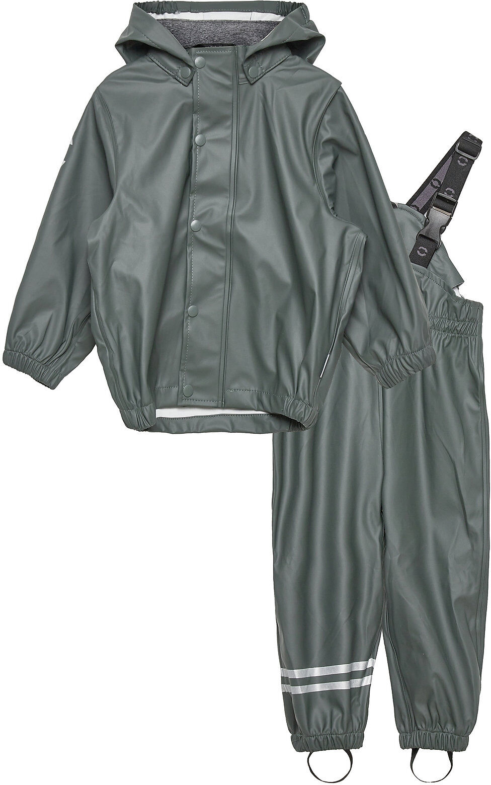 Mikk-Line Pu Rain Set W. Susp/110 Outerwear Coveralls Rainwear Sets & Coveralls Grønn Mikk-Line