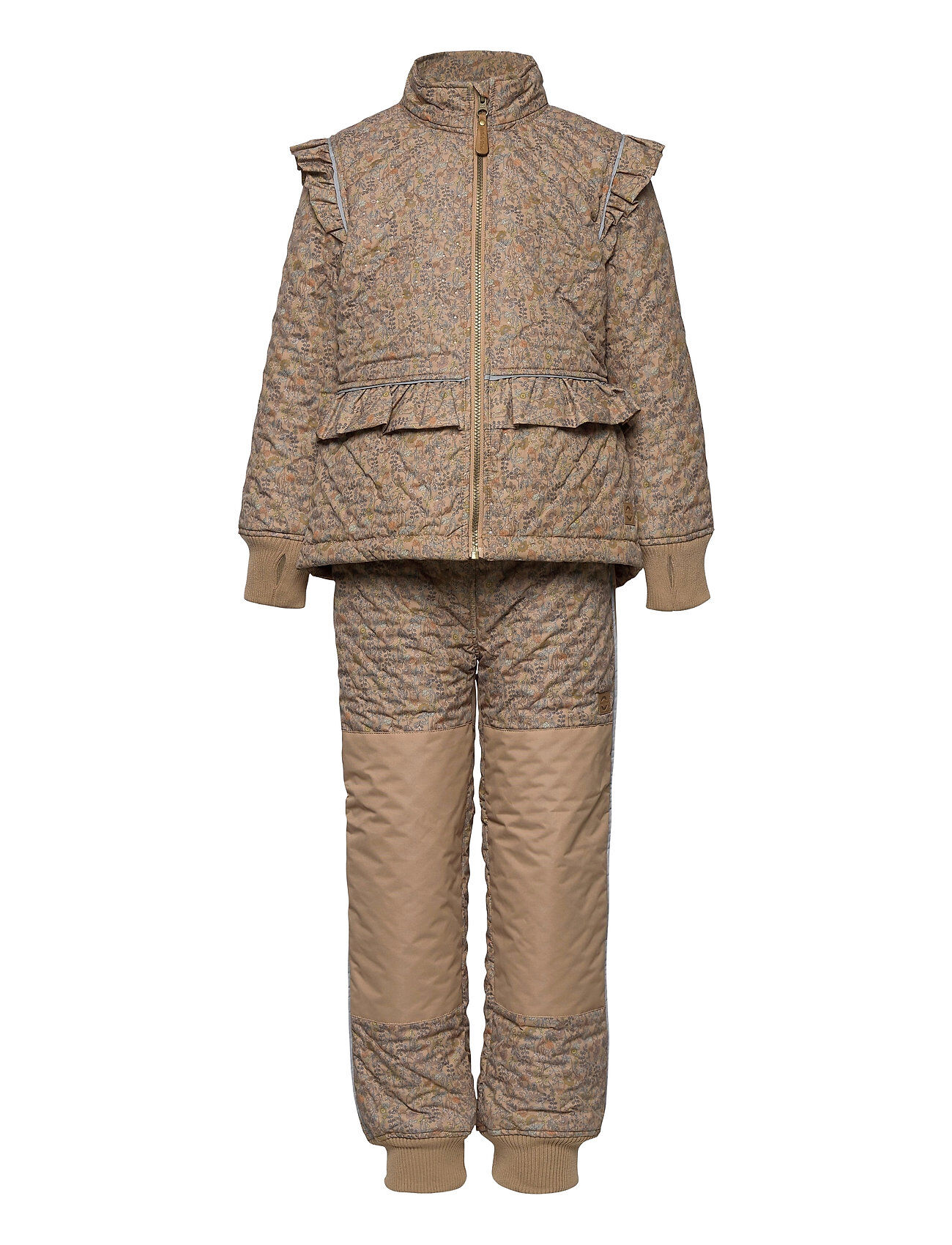 Mikk-Line Thermal+ Girls Set Aop Outerwear Thermo Outerwear Thermo Sets Beige Mikk-Line