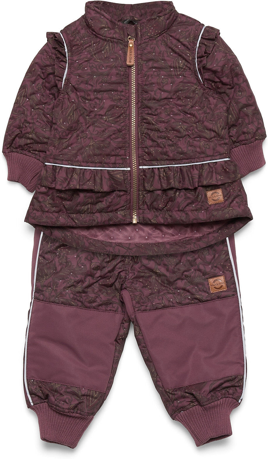 Mikk-Line Thermal+ Girls Set Aop Outerwear Thermo Outerwear Thermo Sets Rosa Mikk-Line