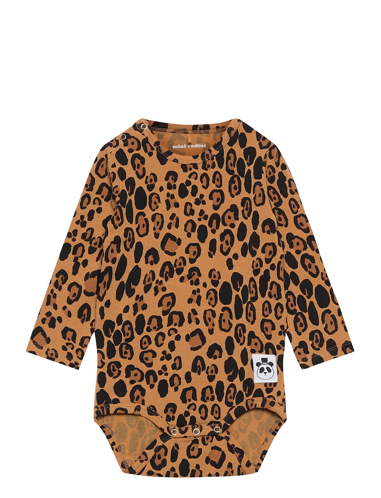 Mini Rodini Basic Leopard Ls Body Bodies Long-sleeved Multi/mønstret Mini Rodini