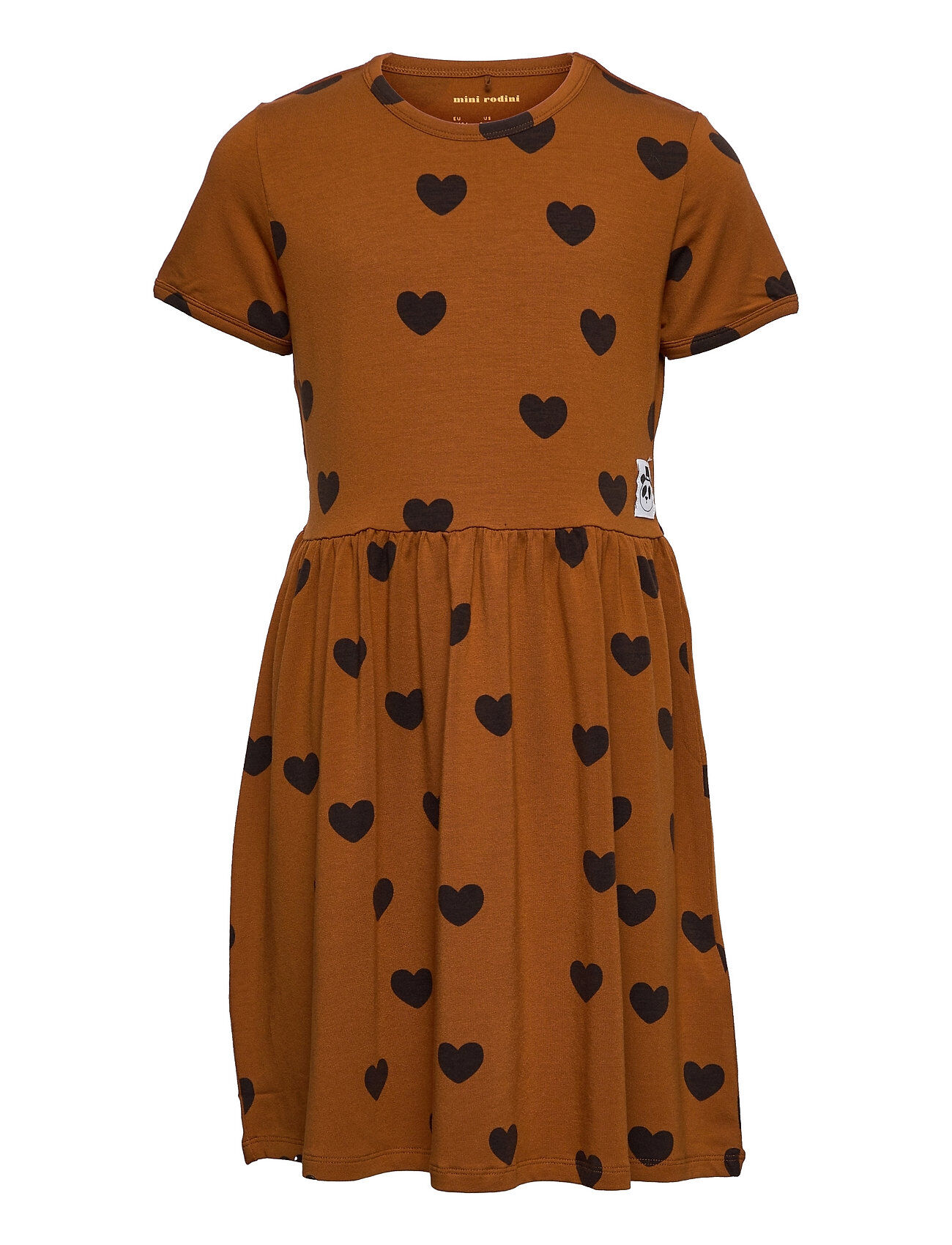 Mini Rodini Basic Hearts Ss Dress Dresses & Skirts Dresses Casual Dresses Short-sleeved Casual Dresses Oransje Mini Rodini
