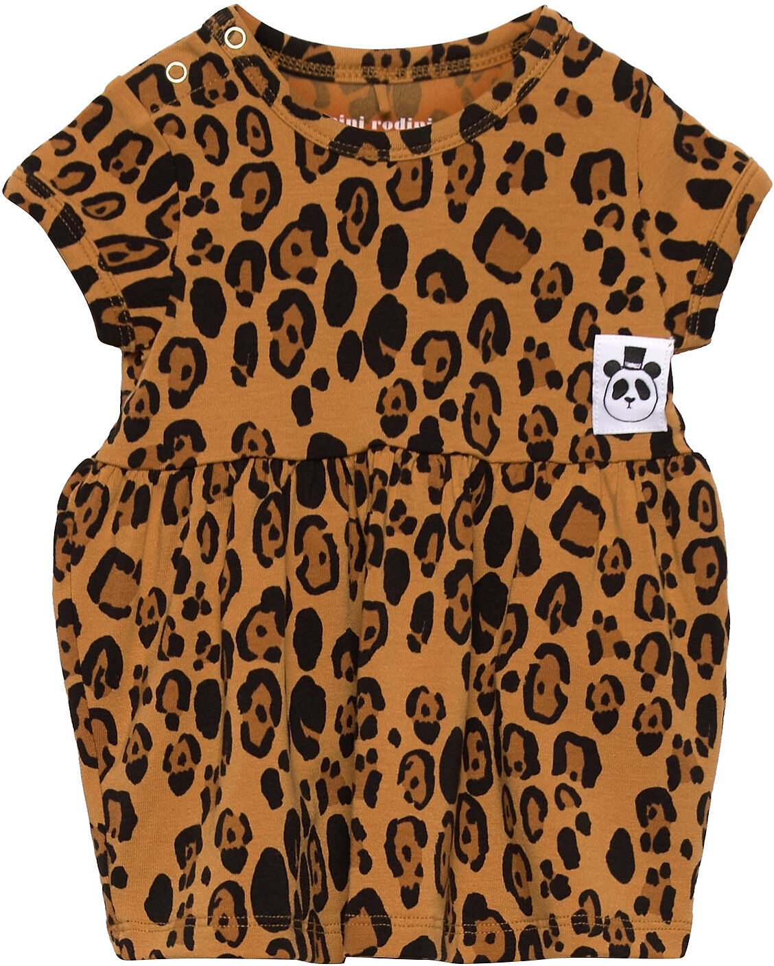 Mini Rodini Basic Leopard Ss Dress Dresses & Skirts Dresses Casual Dresses Short-sleeved Casual Dresses Multi/mønstret Mini Rodini