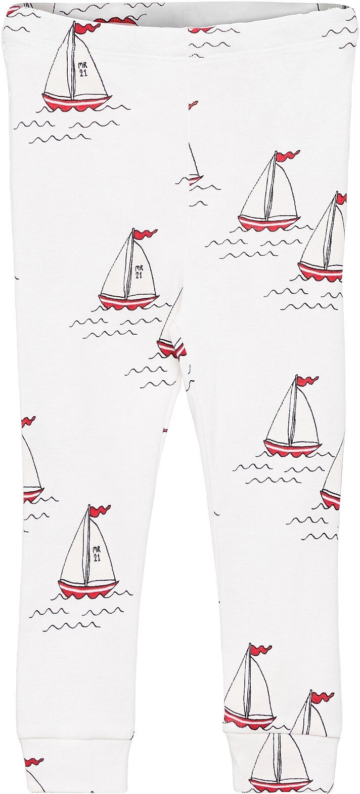 Mini Rodini Sailing Boats Aop Leggings Leggings Hvit Mini Rodini