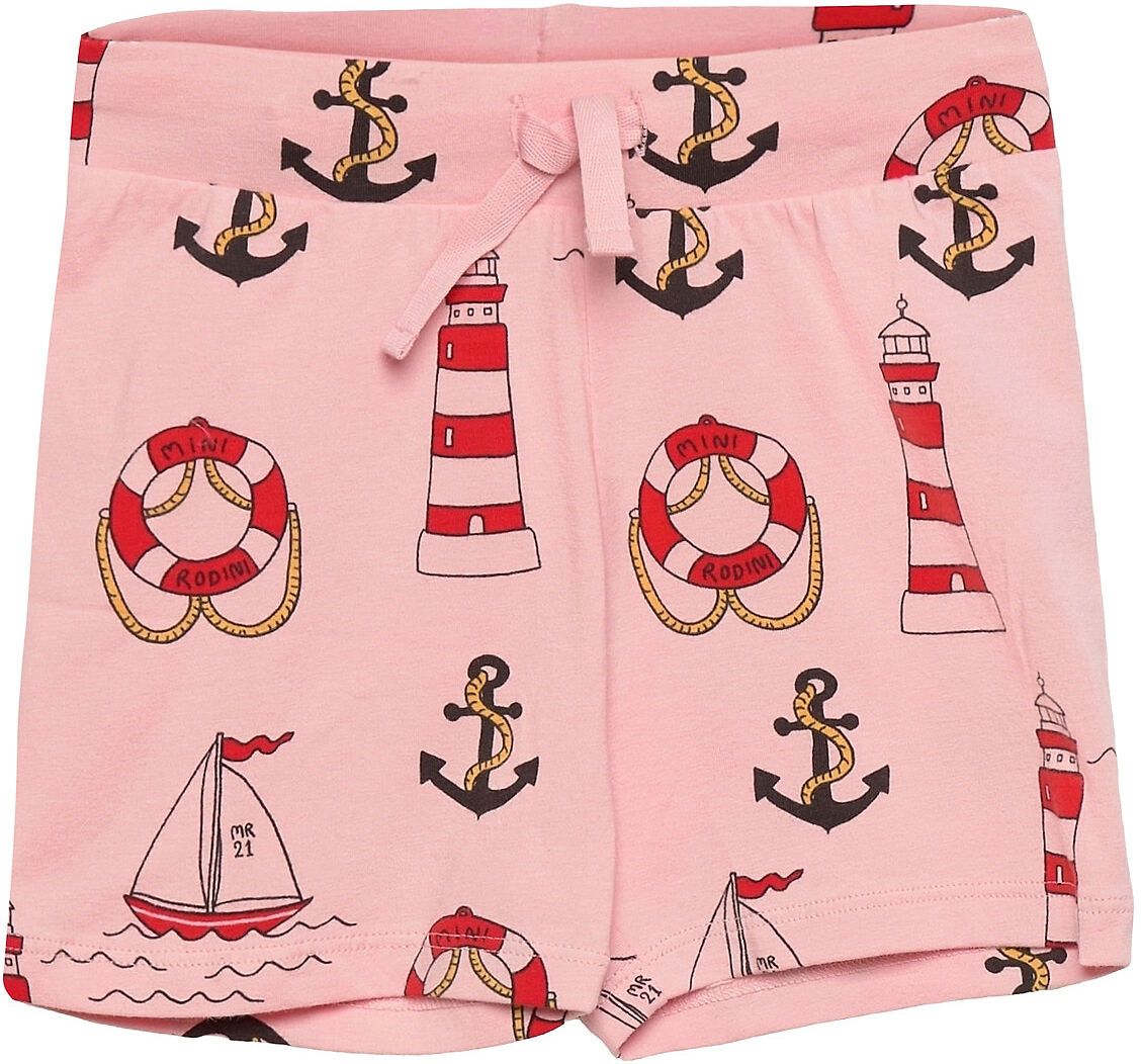 Mini Rodini Lighthouse Aop Shorts Shorts Sweat Shorts Rosa Mini Rodini