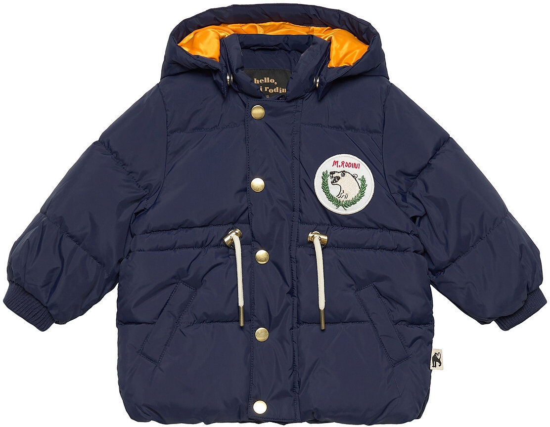 Mini Rodini Polar Bear Patch Puffer Jacket Fôret Jakke Blå Mini Rodini