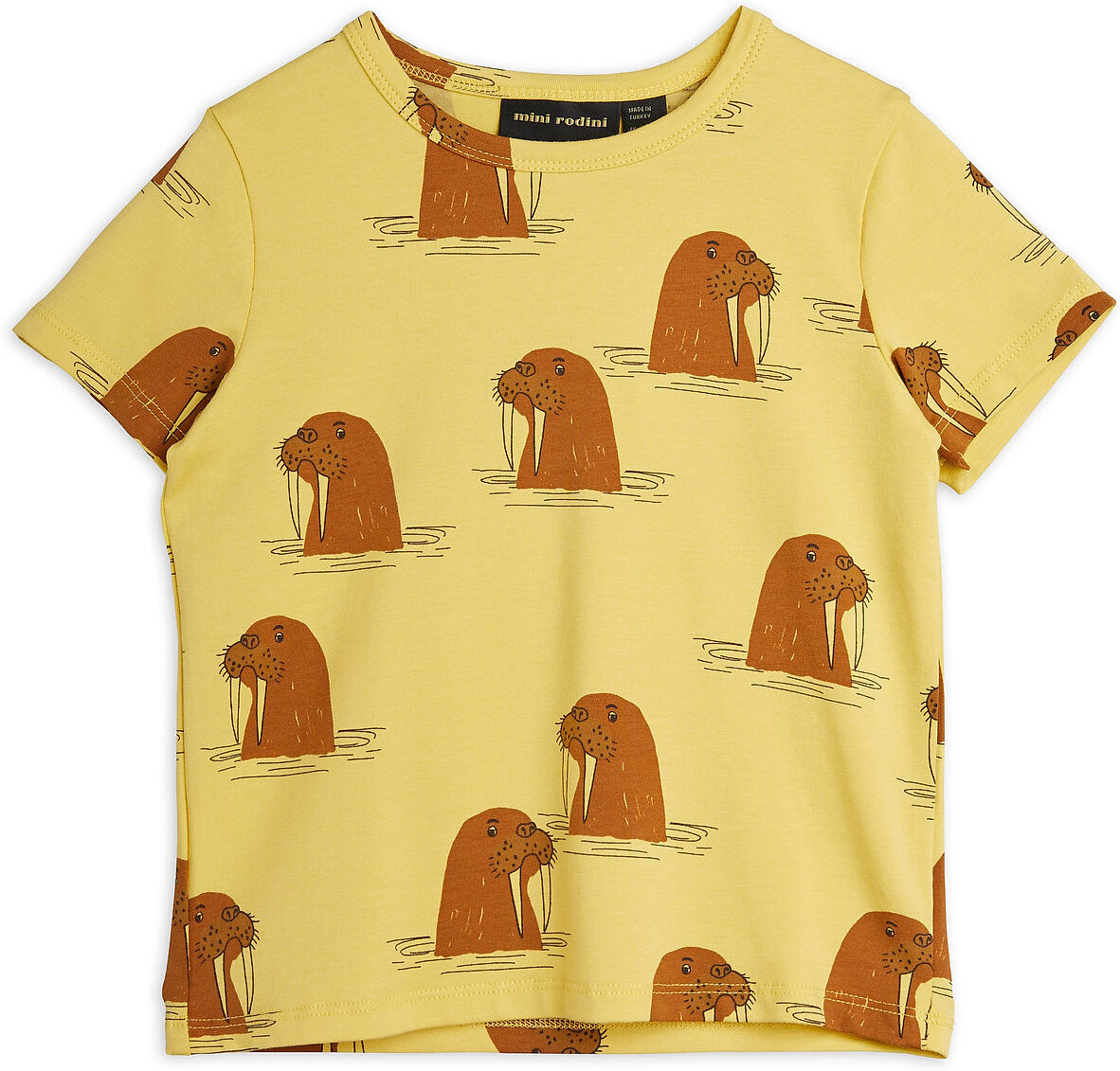 Mini Rodini Walrus Aop Ss Tee T-shirts Short-sleeved Gul Mini Rodini