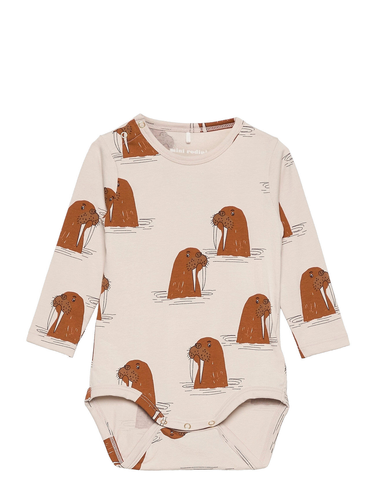 Mini Rodini Walrus Aop Ls Body Bodies Long-sleeved Multi/mønstret Mini Rodini