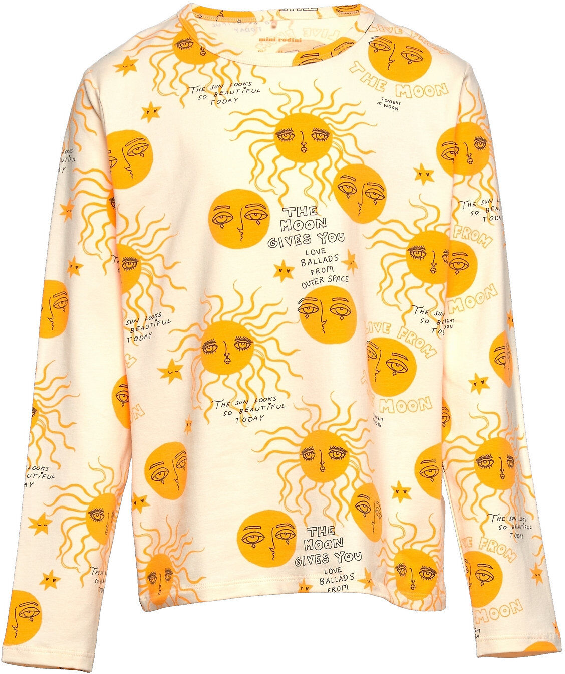 Mini Rodini Moon And Sun Ls Tee T-shirts Long-sleeved T-shirts Gul Mini Rodini