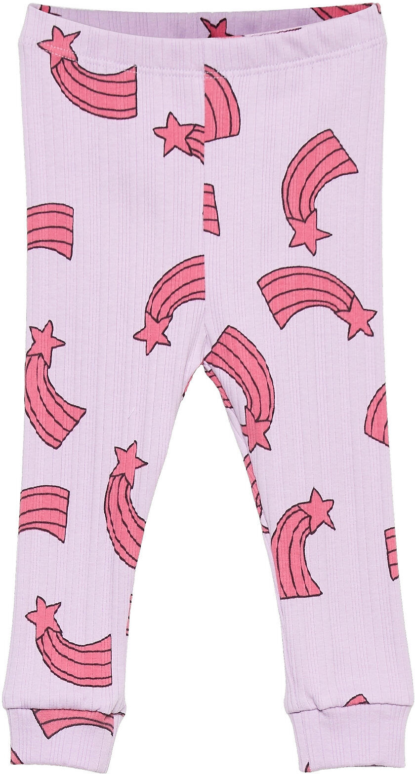 Mini Rodini Starfall Rib Aop Leggings Leggings Rosa Mini Rodini