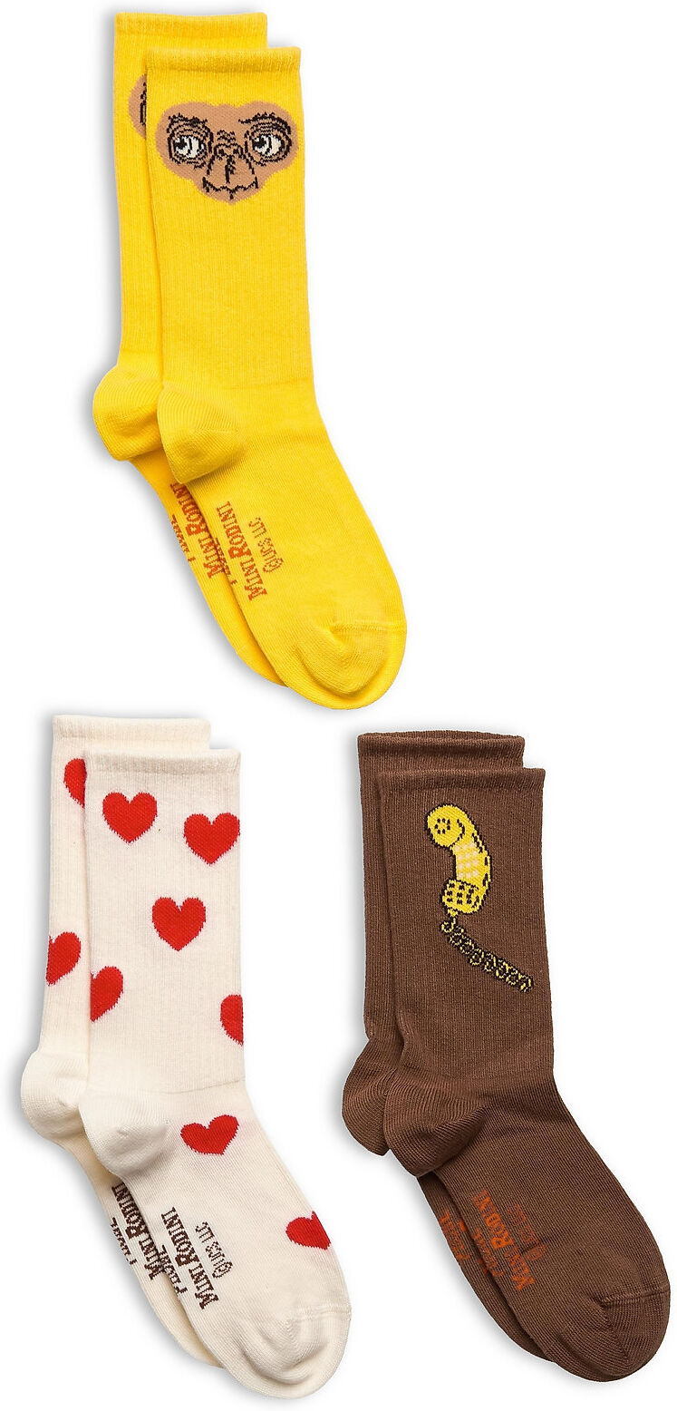 Mini Rodini E.t Socks 3-Pack Socks & Tights Socks Multi/mønstret Mini Rodini