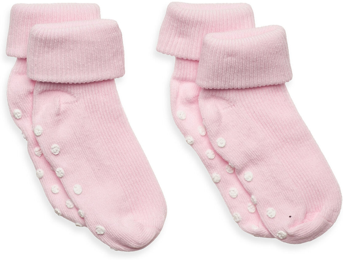 Minymo Baby Rib Sock W. Abs Socks & Tights Non-slip Socks Rosa Minymo