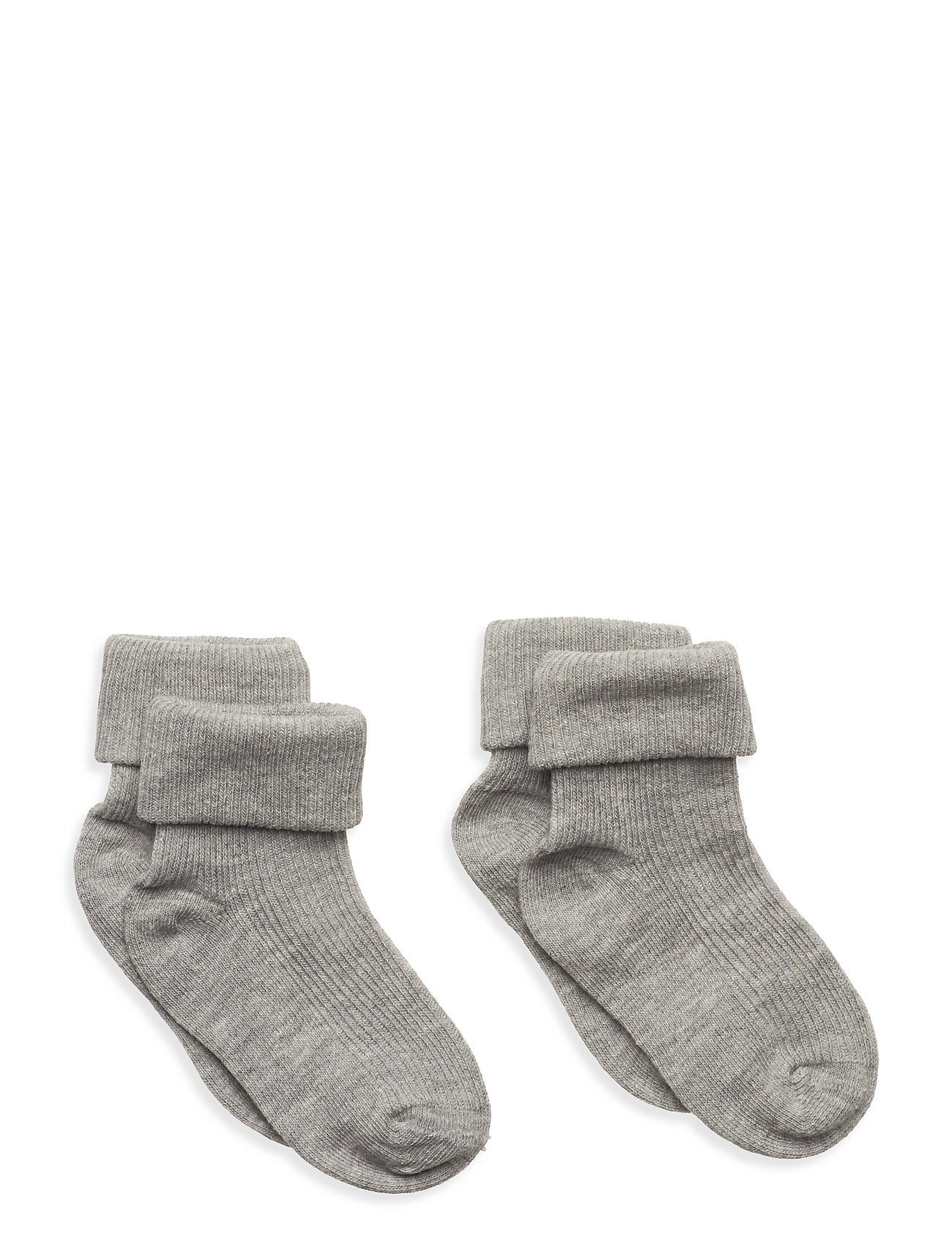 Minymo Baby Rib Sock W. Fold Socks & Tights Socks Grå Minymo