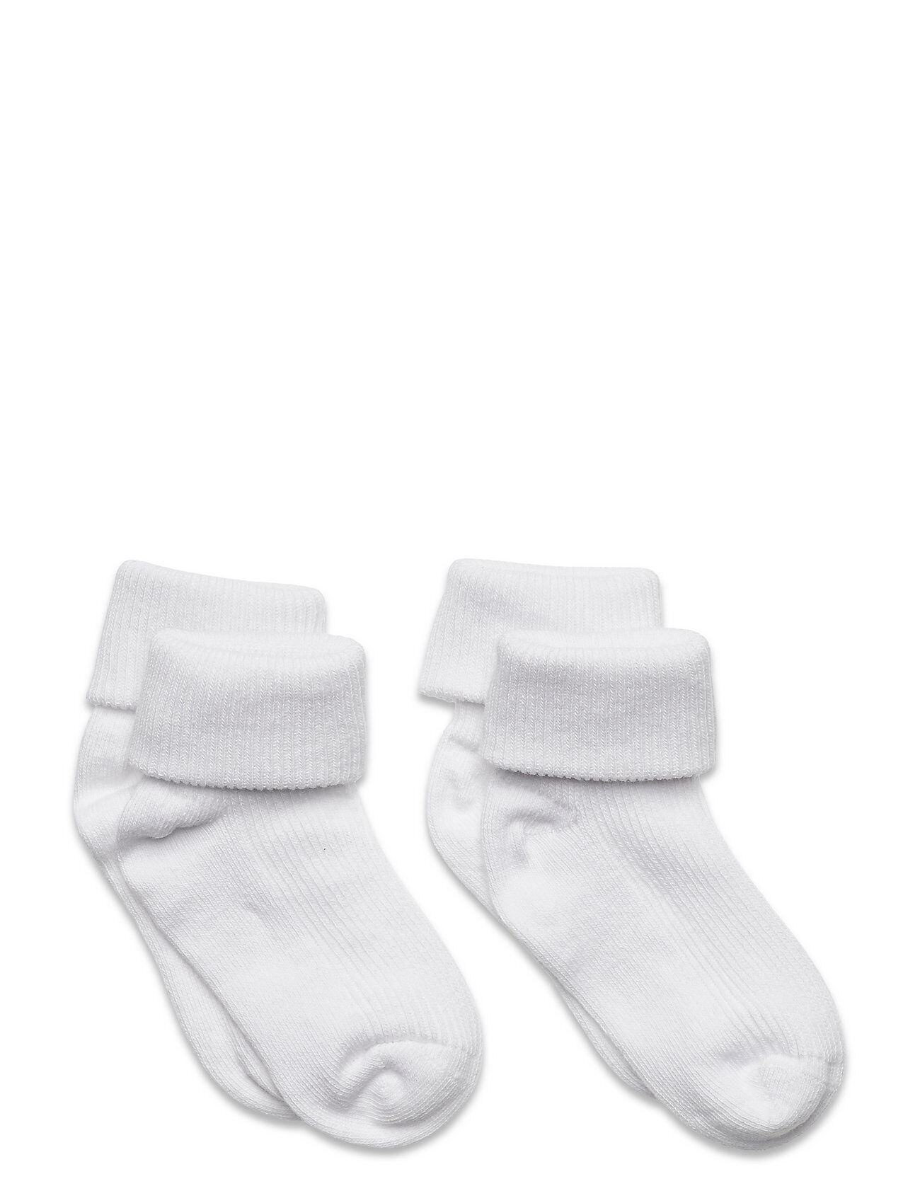 Minymo Baby Rib Sock W. Fold Socks & Tights Socks Hvit Minymo