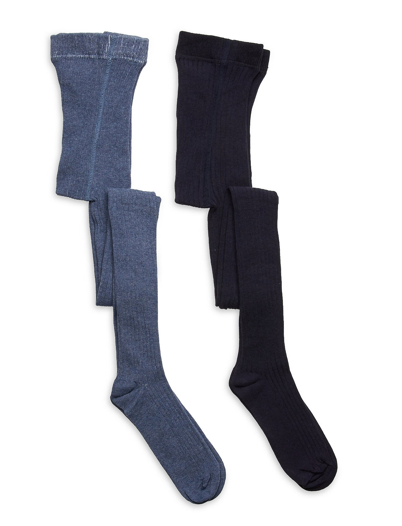 Minymo Stocking - Solid Rib 2-Pack Socks & Tights Tights Blå Minymo