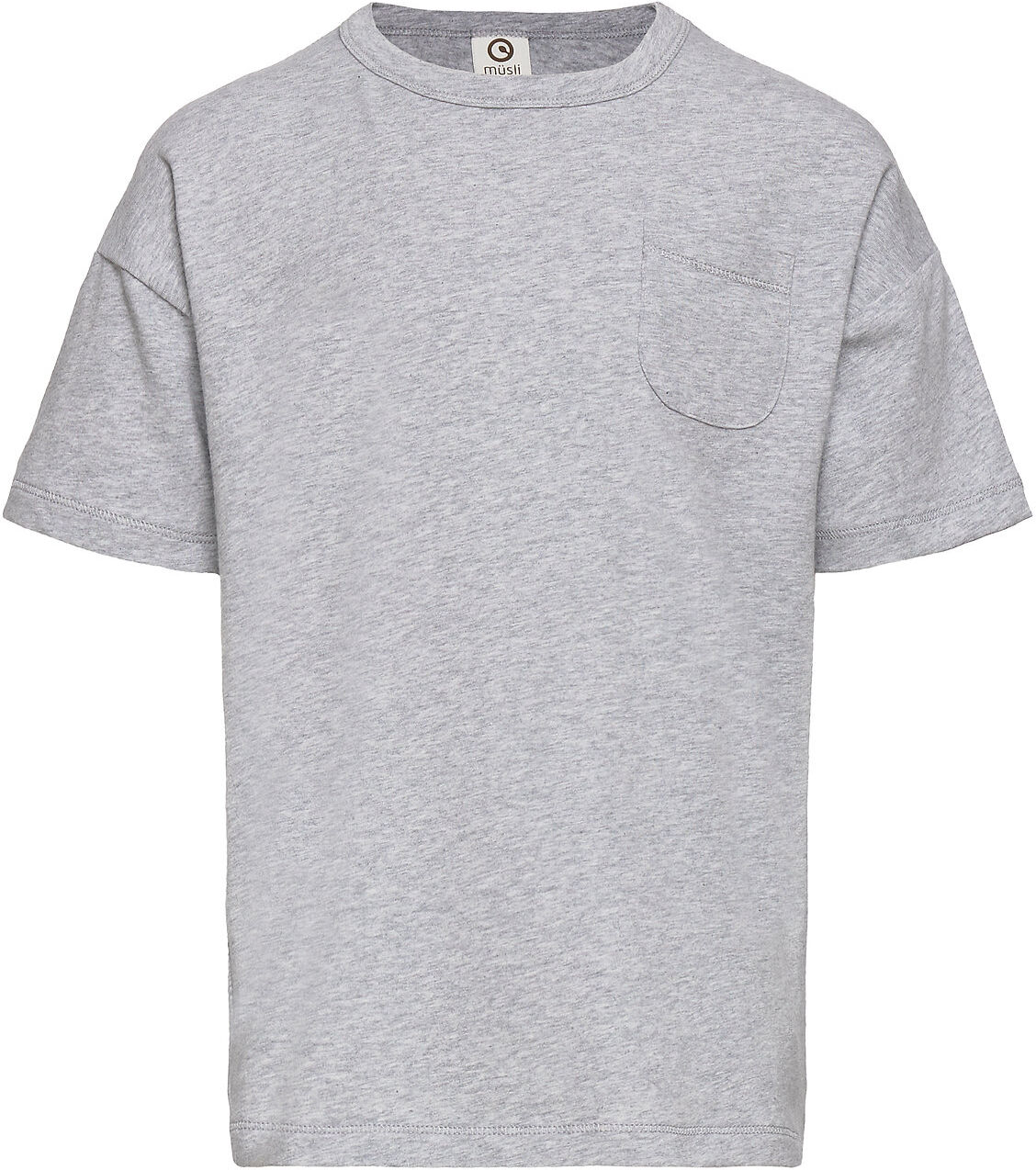 Müsli by Green Cotton Cozy Me Pocket S/S T T-shirts Short-sleeved Grå Müsli By Green Cotton