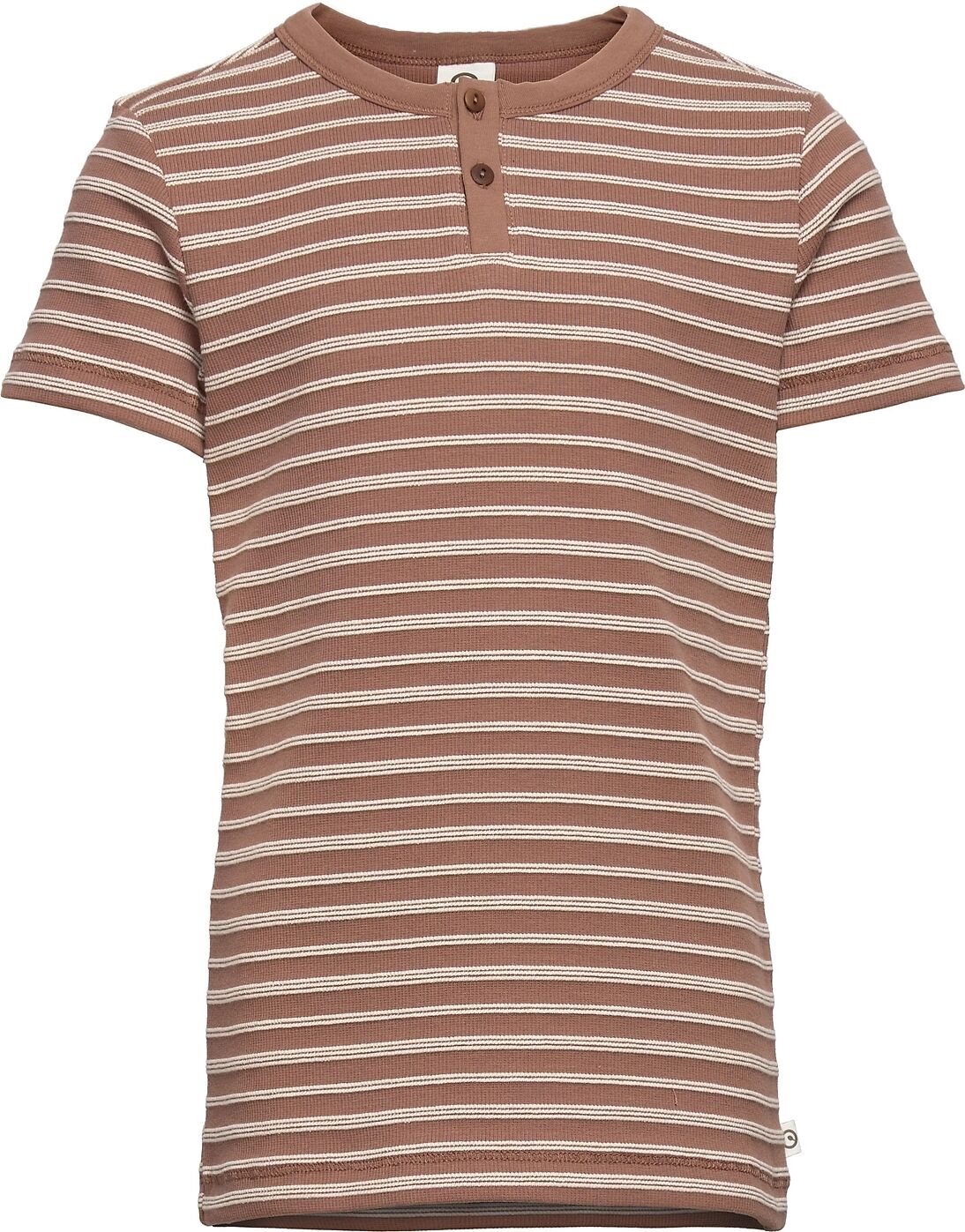 Müsli by Green Cotton Stripe Rib Granny S/S T T-shirts Short-sleeved Brun Müsli By Green Cotton