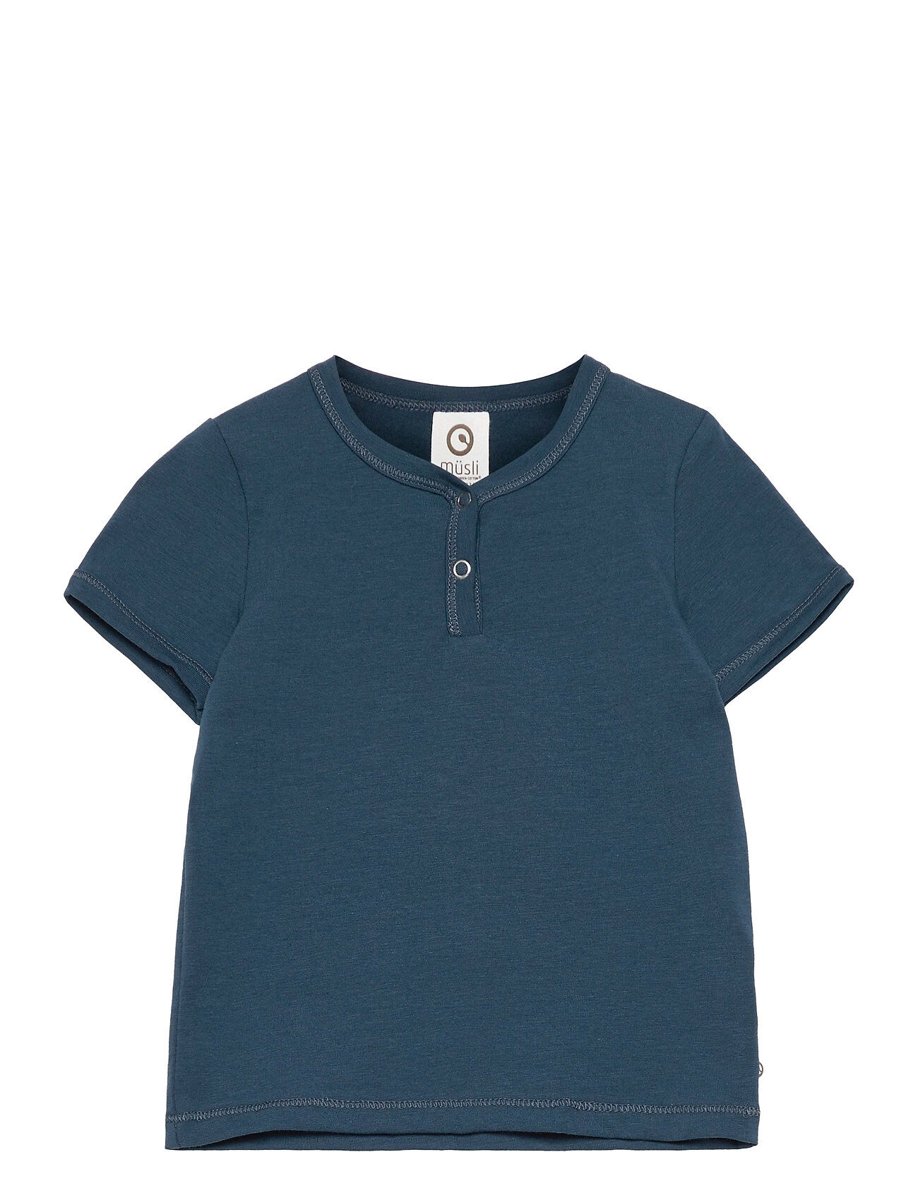 Müsli by Green Cotton Cozy Me Neck S/S T Baby T-shirts Short-sleeved Blå Müsli By Green Cotton